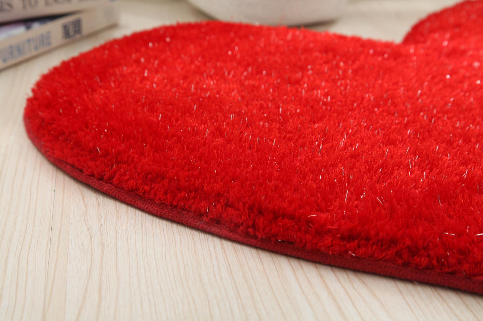 Hearts KD15 Red Shag Rug — view 3
