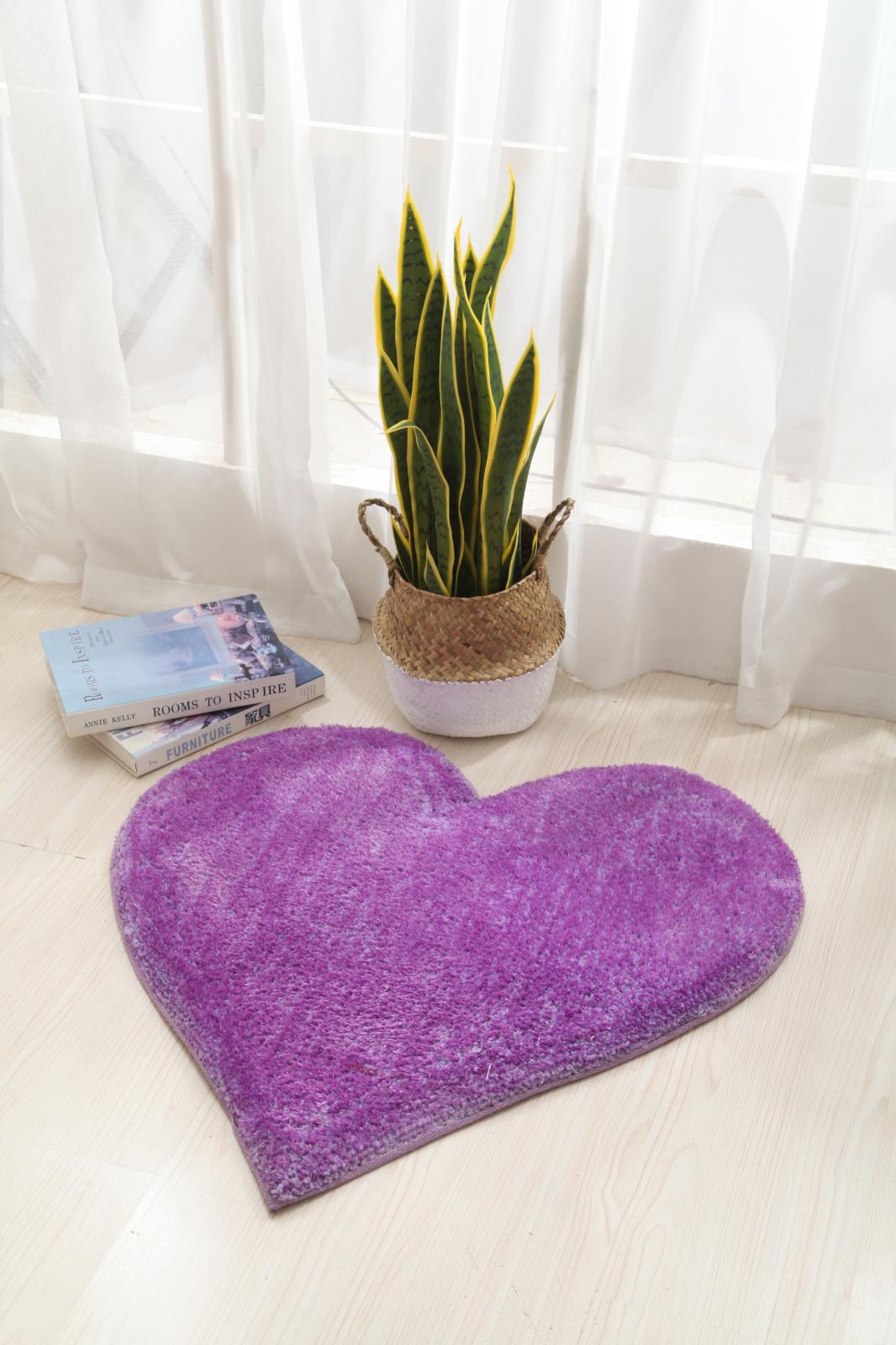 Hearts KD05 Lilac Shag Rug — view 4