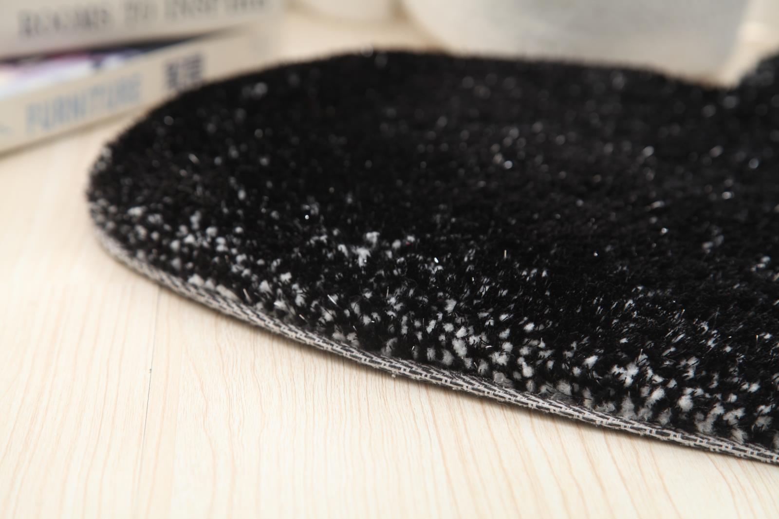 Hearts KD01 Black Shag Rug — view 3