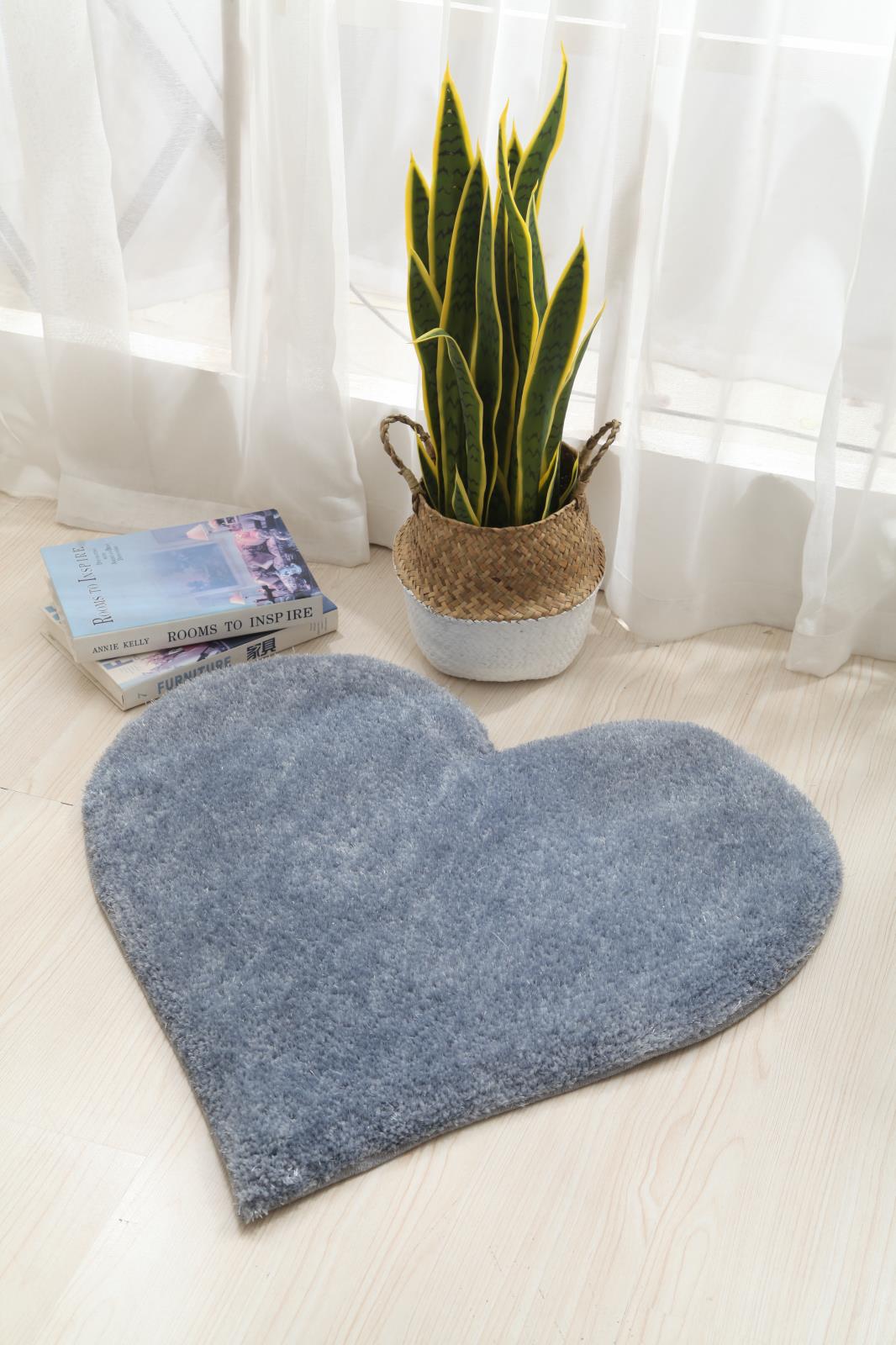 Hearts KD10 Gray Shag Rug — view 4