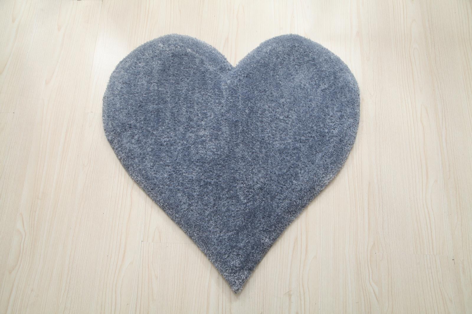 Hearts KD10 Gray Shag Rug