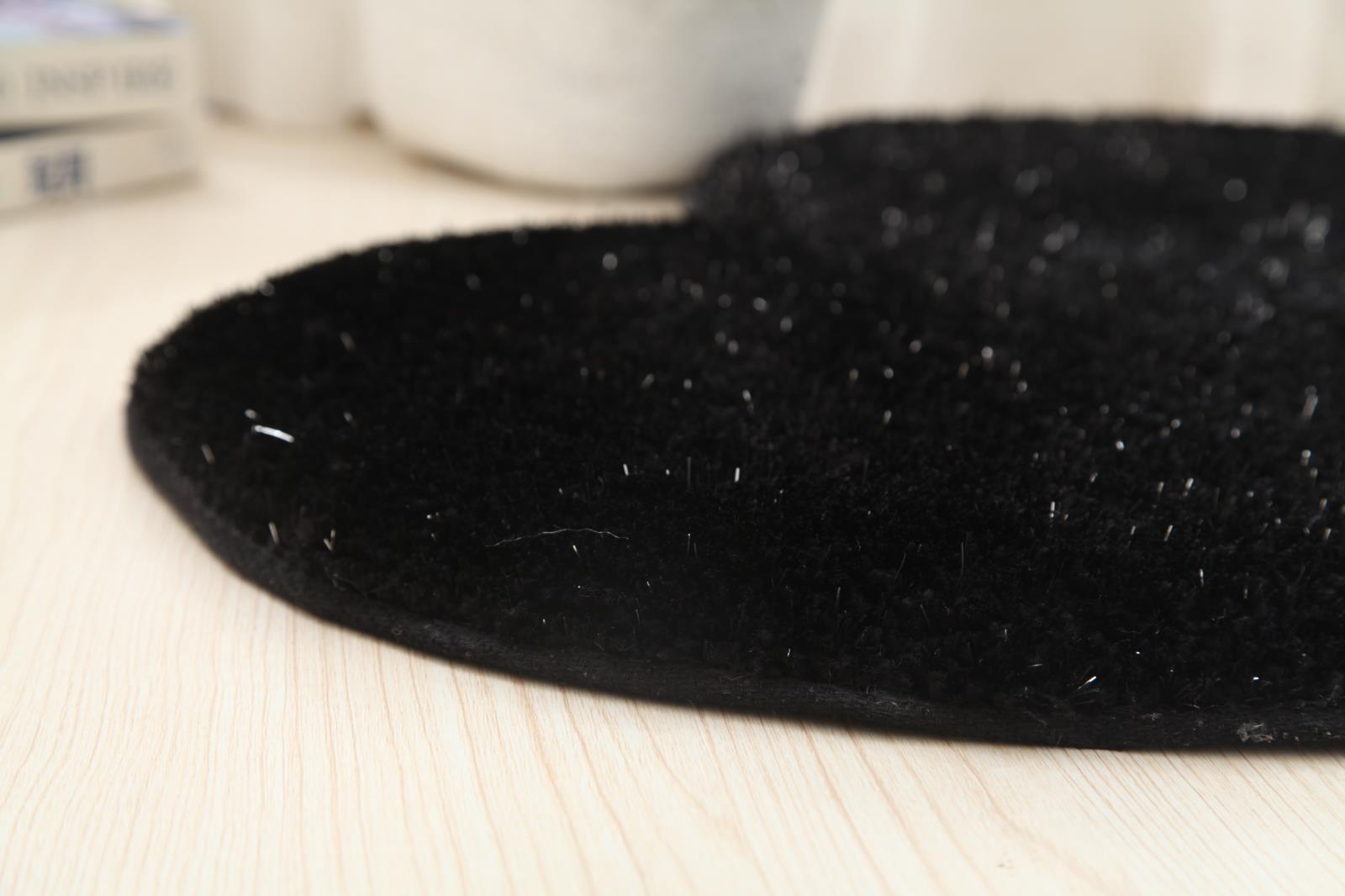 Hearts KD06 Black Shag Rug — view 3