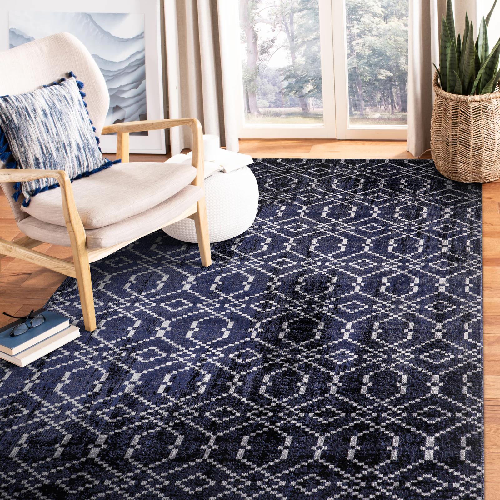 Desire DS03 Navy Blue Indoor/Outdoor Rug — view 6
