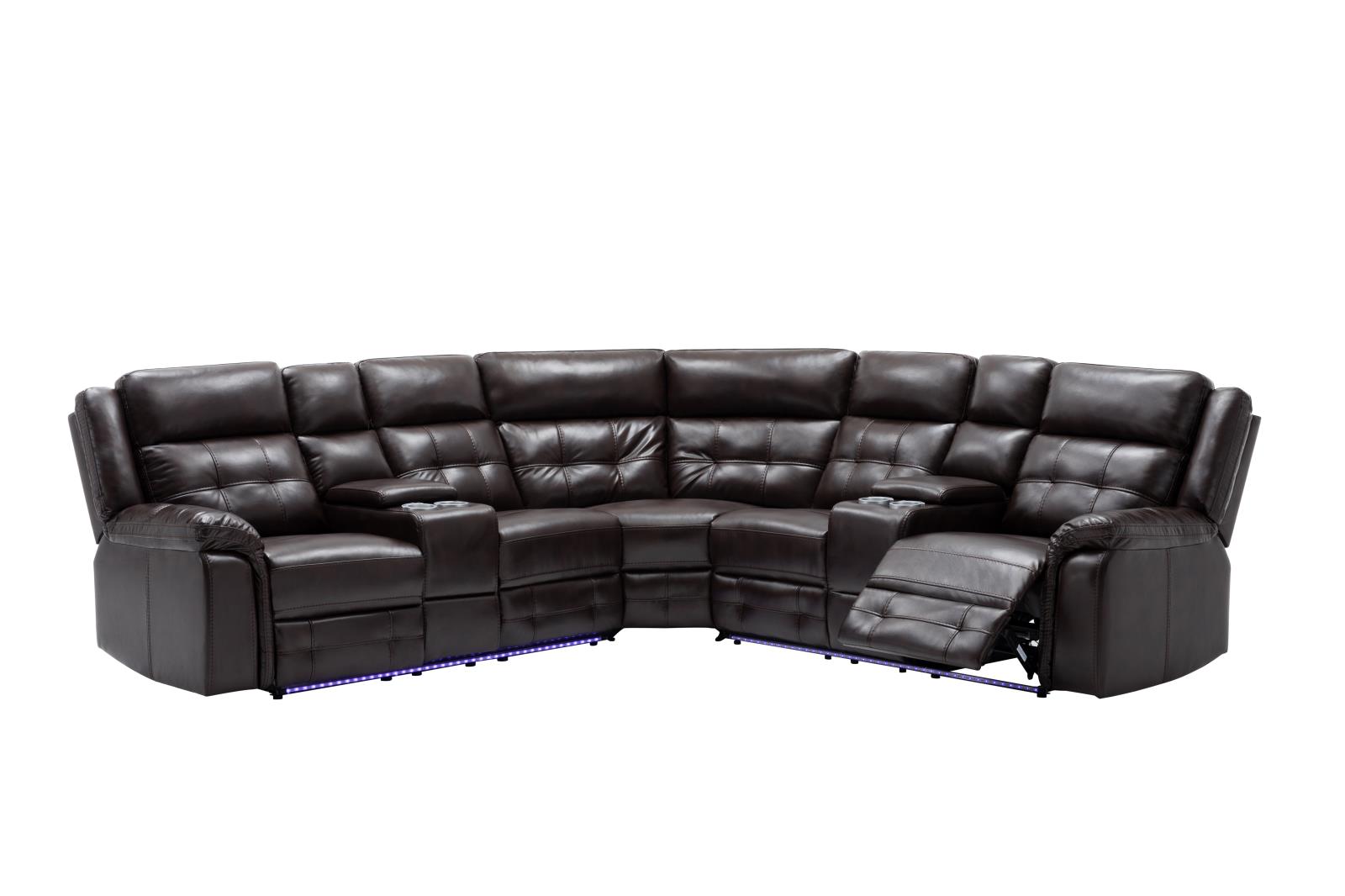 Brown 3-Piece Power Reclining Sectional (U31) — view 2