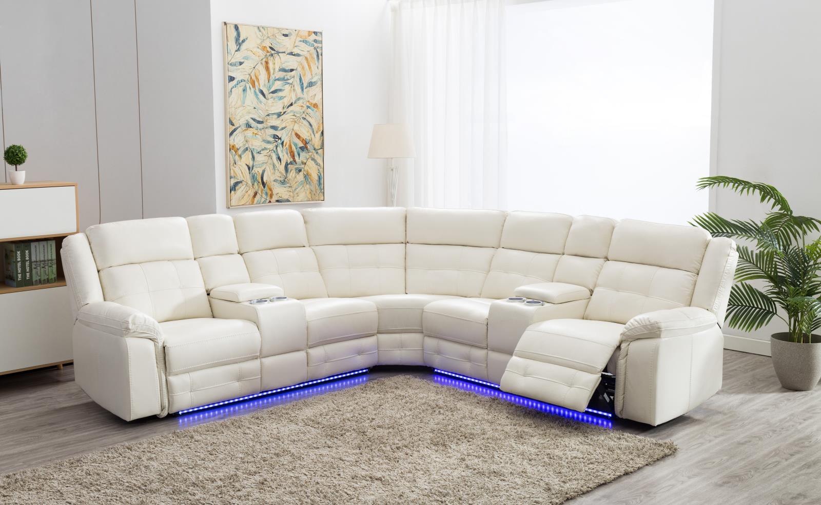 White 3-Piece Power Reclining Sectional (U33)