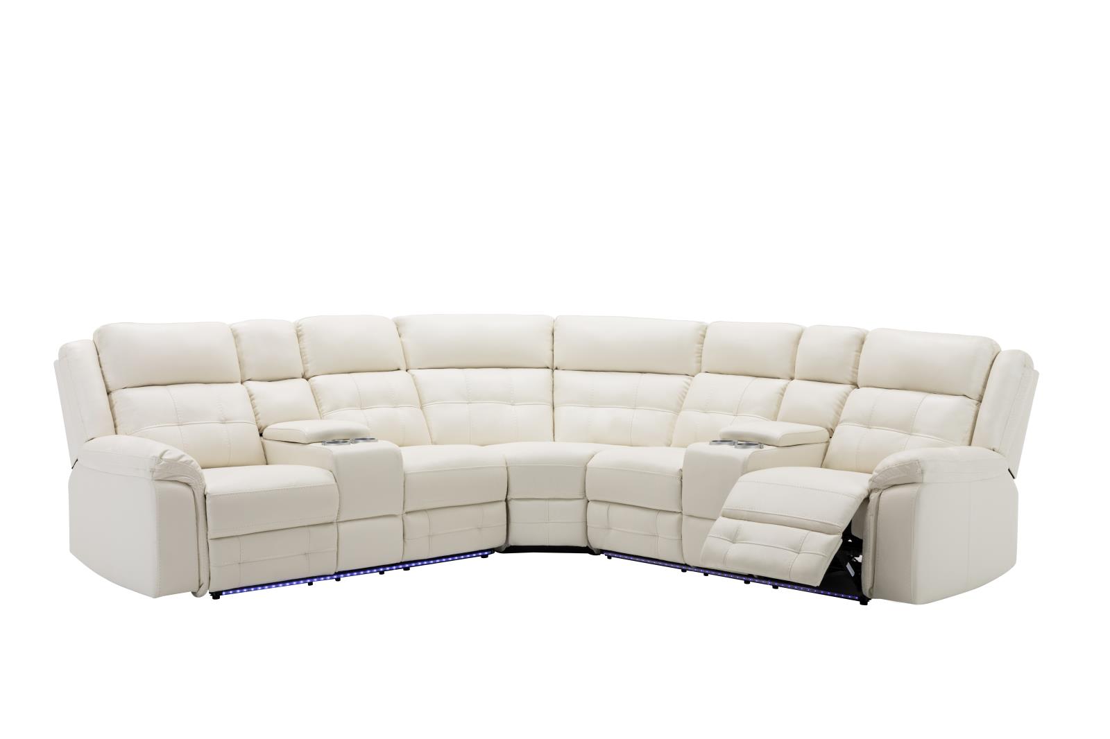 White 3-Piece Power Reclining Sectional (U33) — view 2