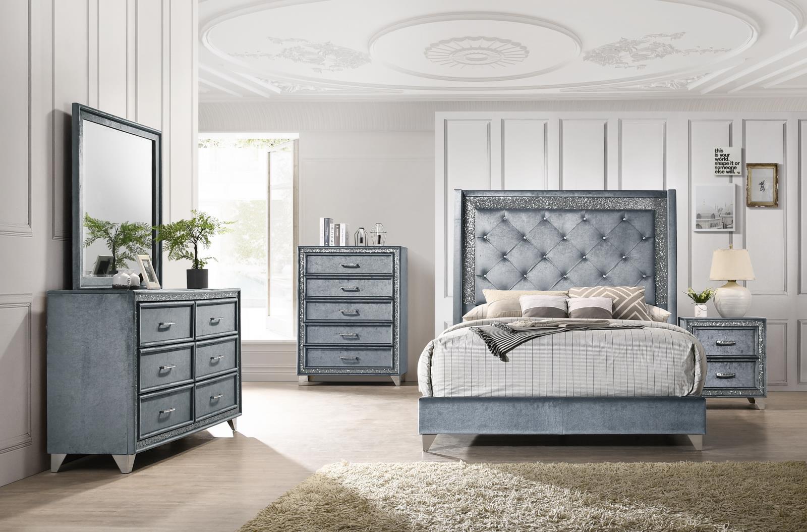 Gray Velvet Chest (B280)