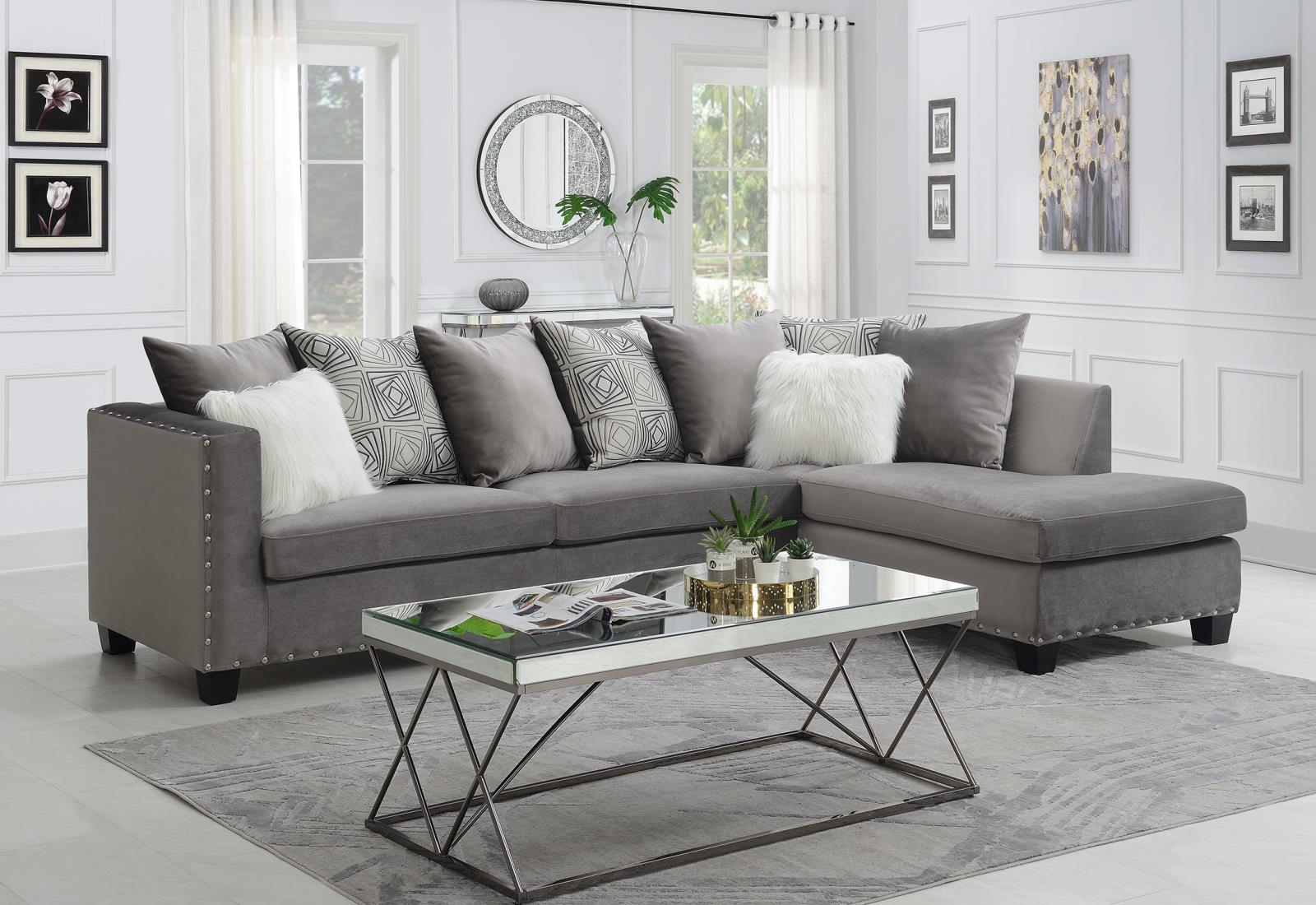 Silver 2-Piece Sectional (U313)