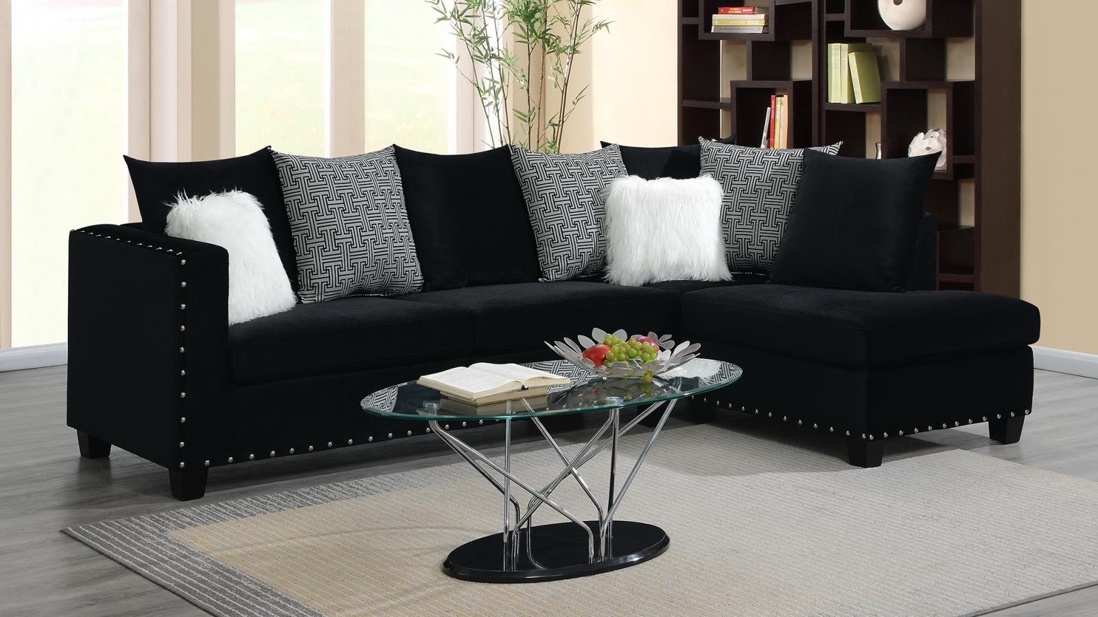 Black 2-Piece Sectional (U316)