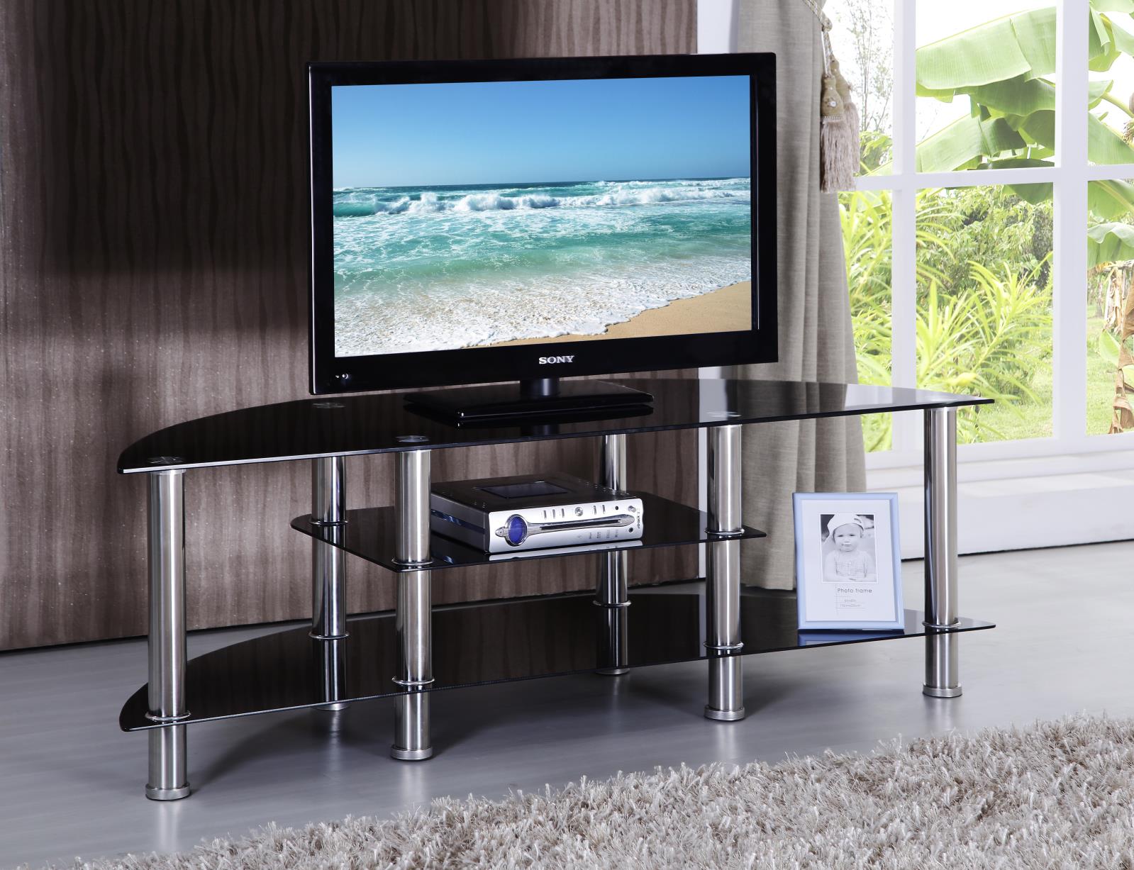 Black TV Stand (W500) — view 2