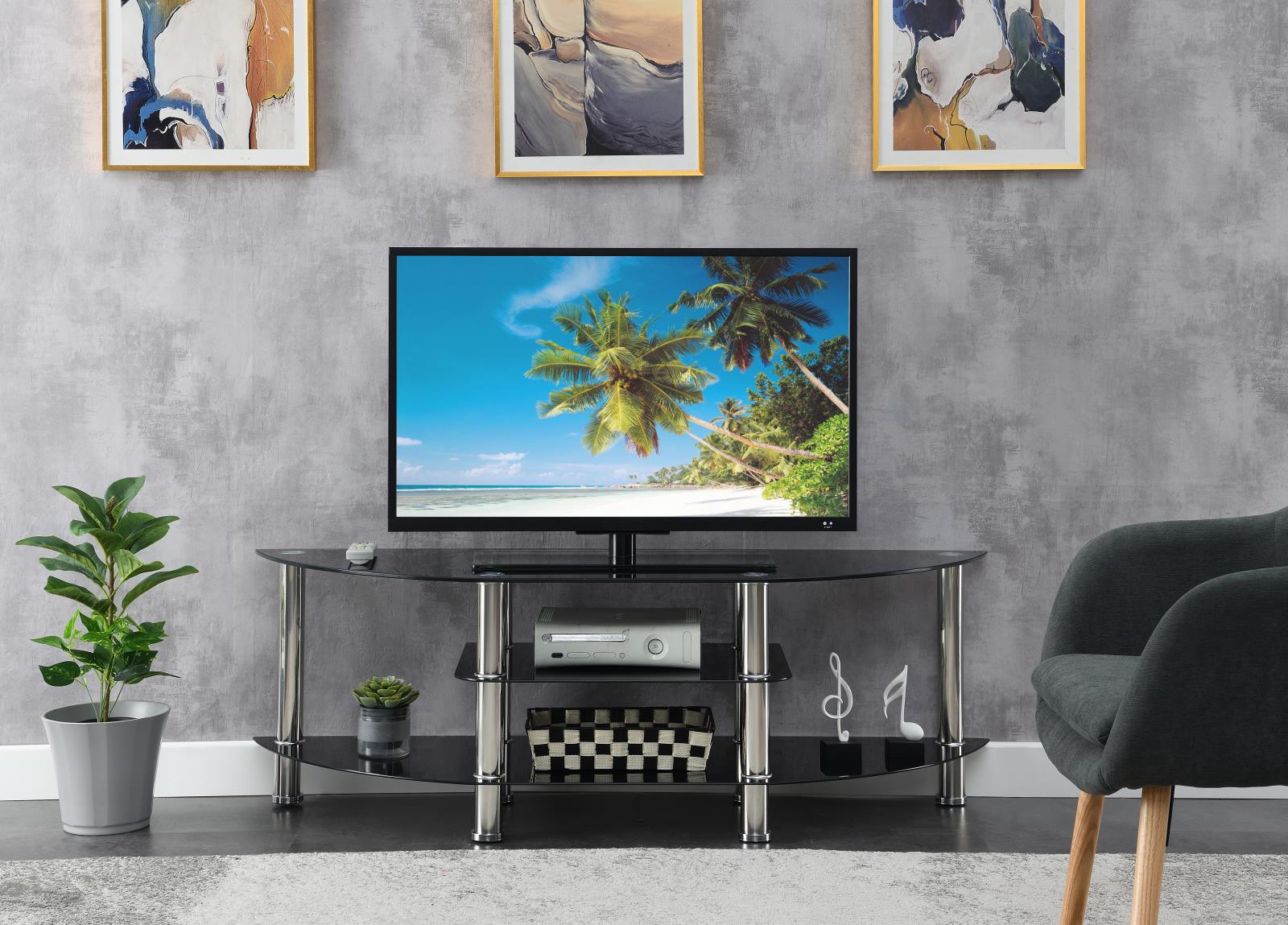 Black TV Stand (W500)