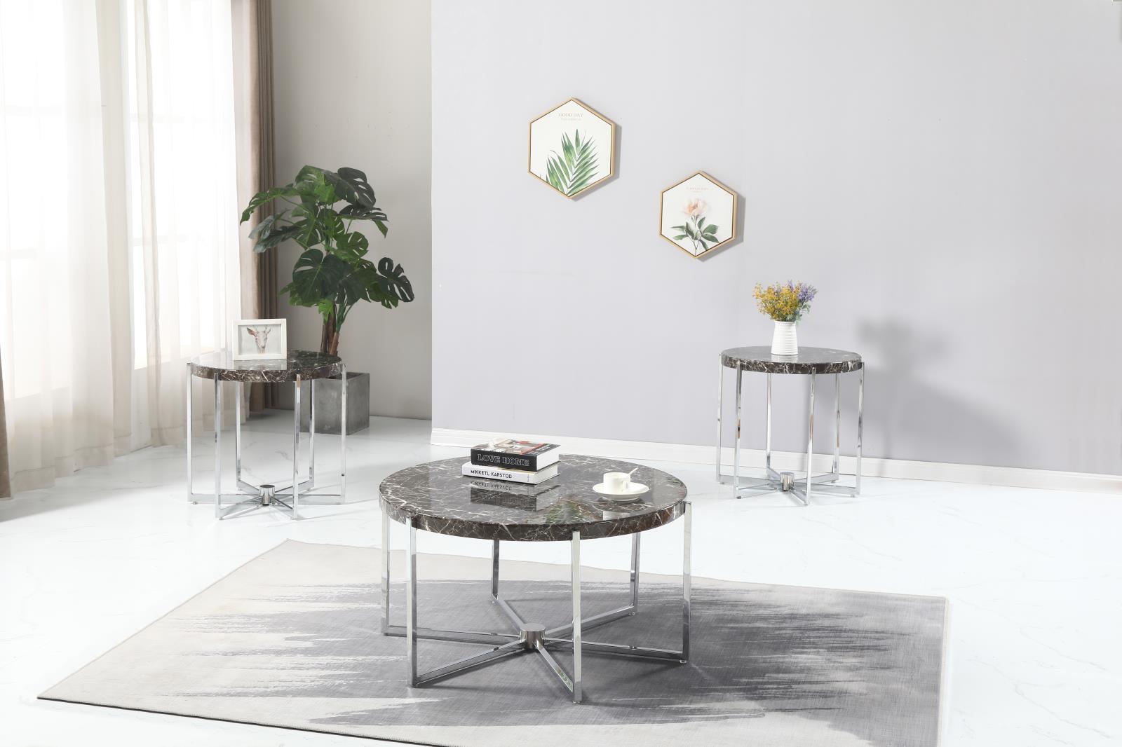 Brown 3-Piece Table Set (T270)