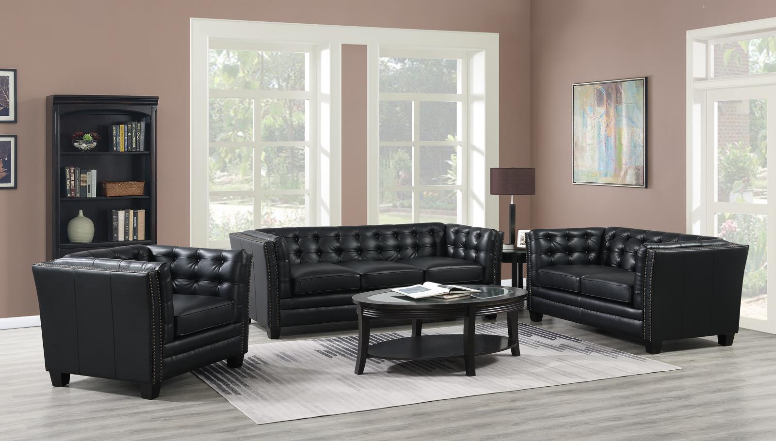 Black PU Ottoman (U235)