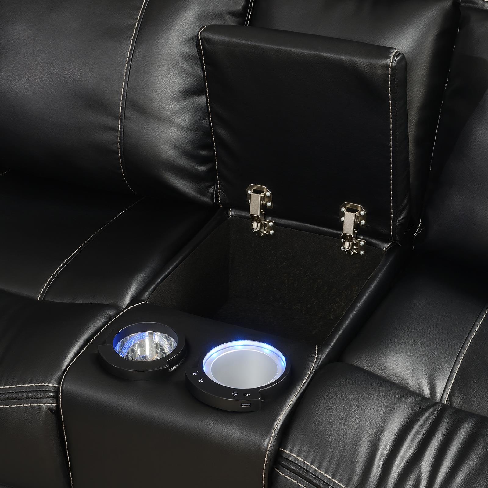 Black 3-Piece Power Reclining Sectional (2 Power) (U35) — view 2