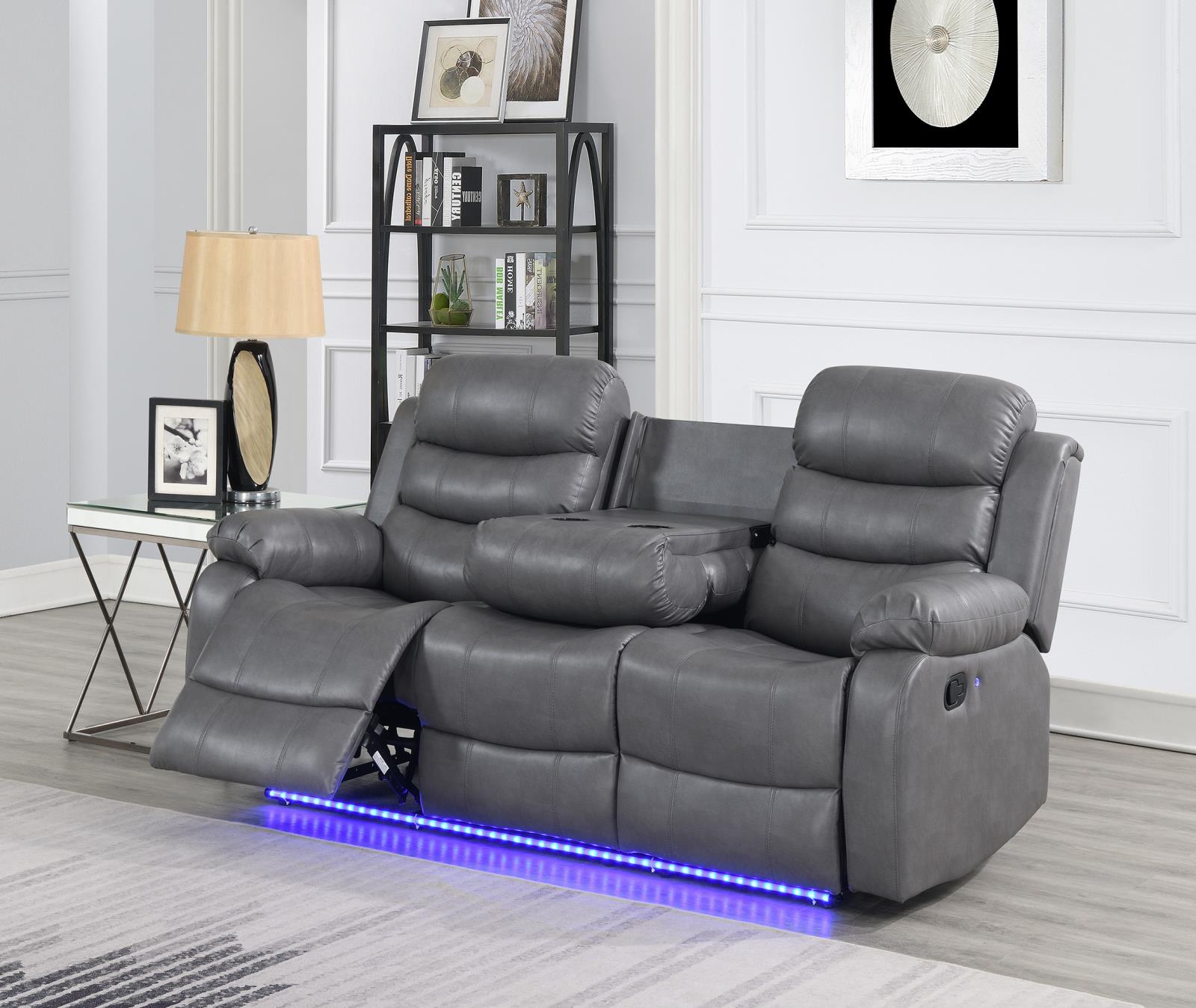 Gray Motion Sofa & Loveseat (U156) — view 5
