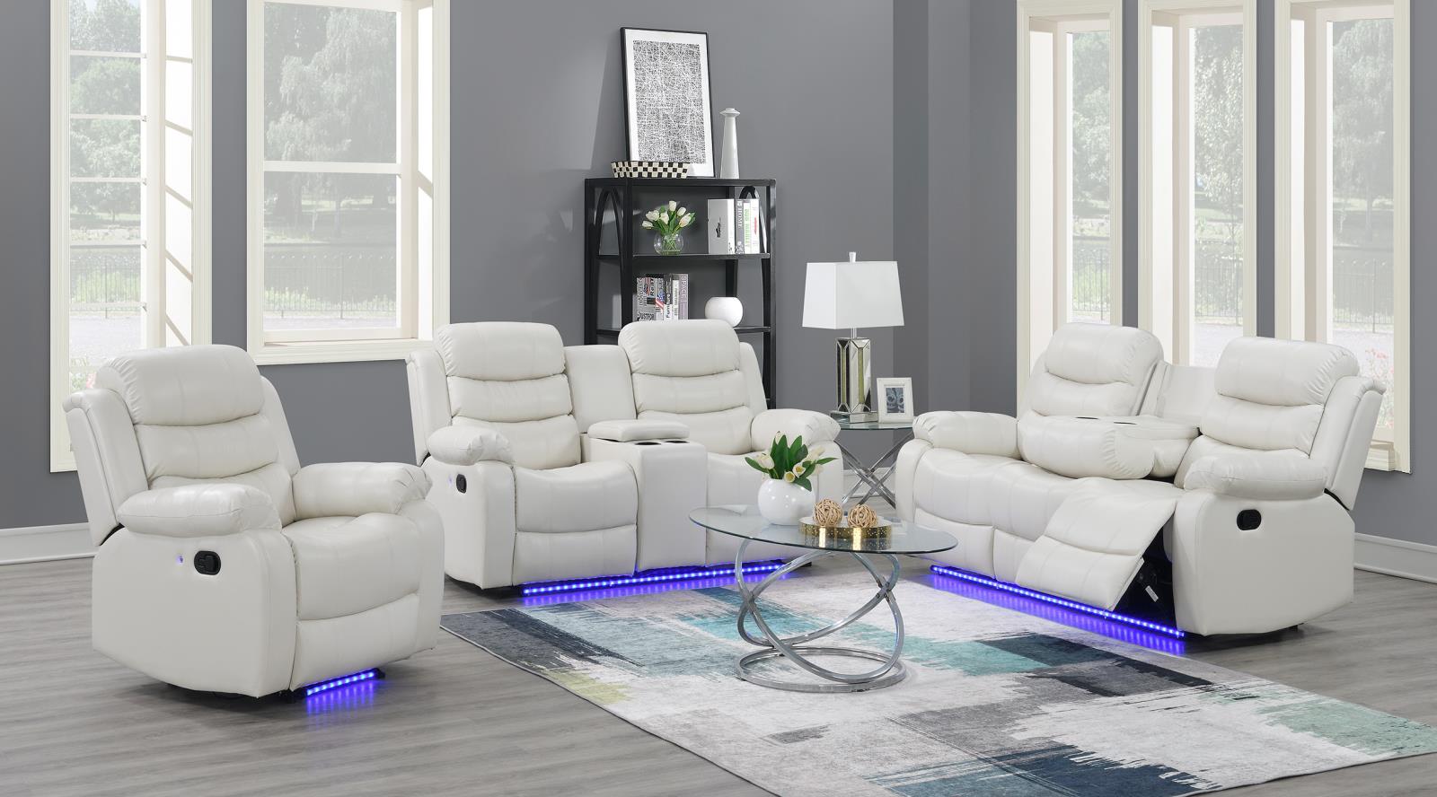White Motion LED Sofa (U157) — view 2