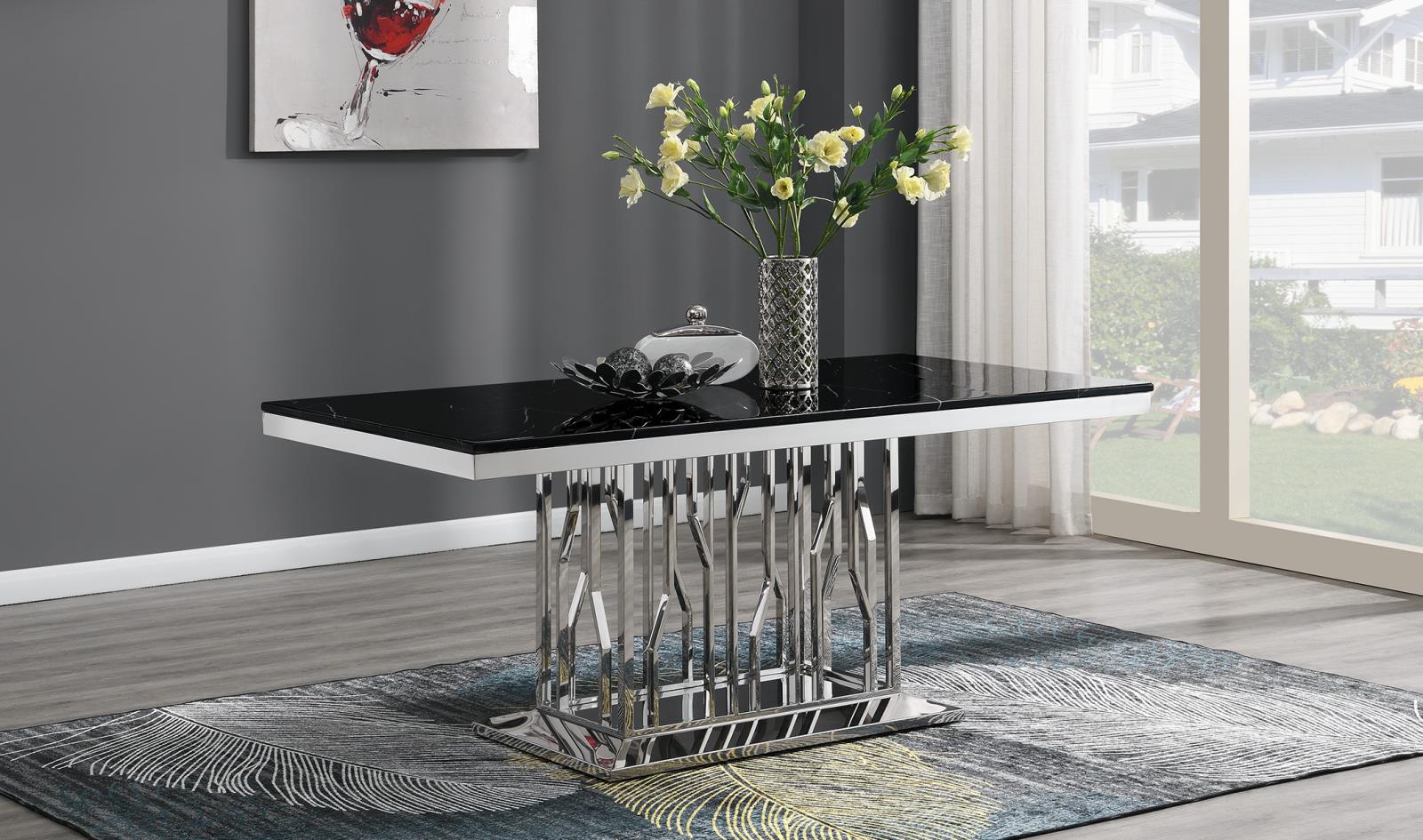 Dining Table (Black Marble) (G-081)