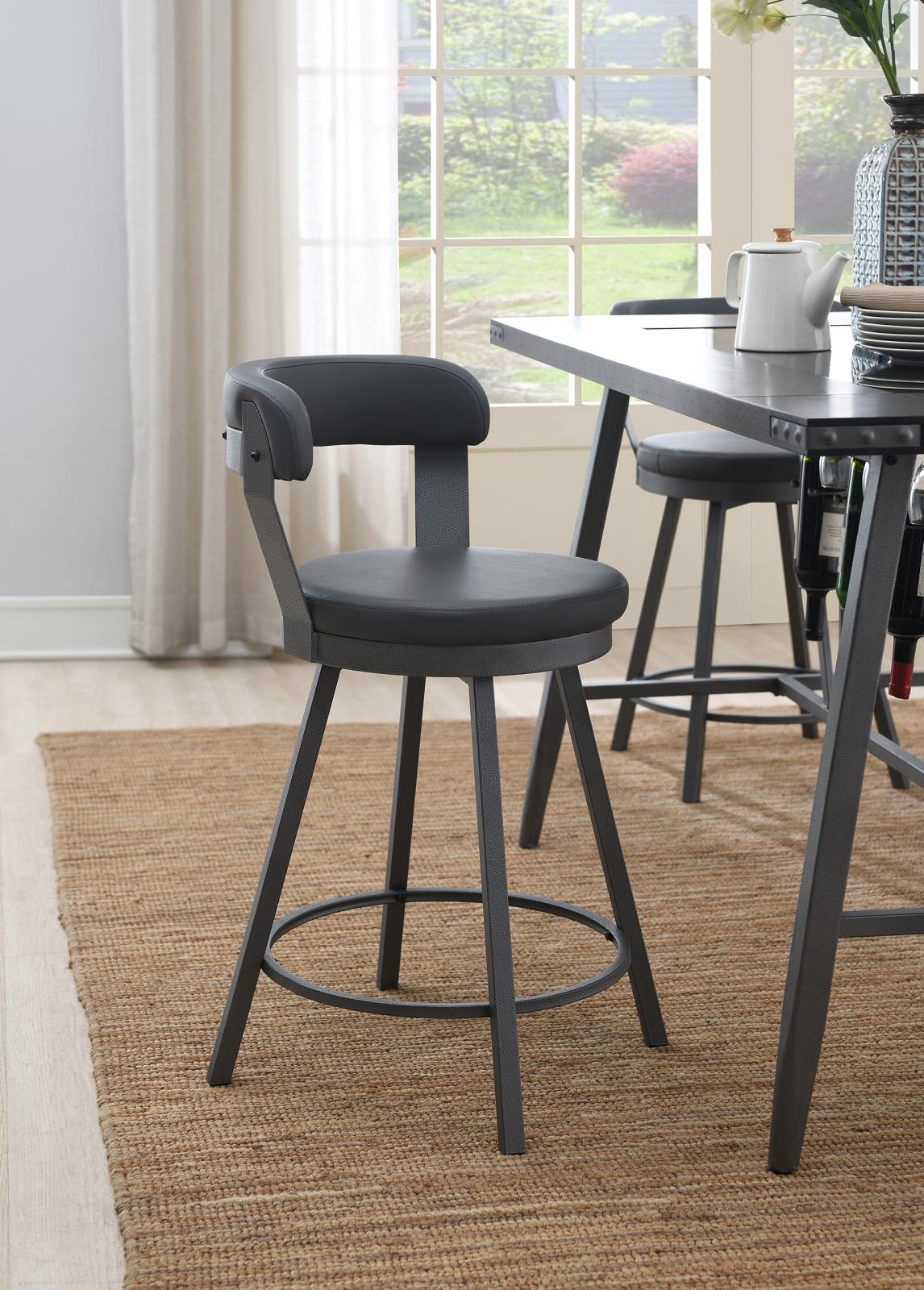Table & 6 Gray Chairs (D208) — view 3