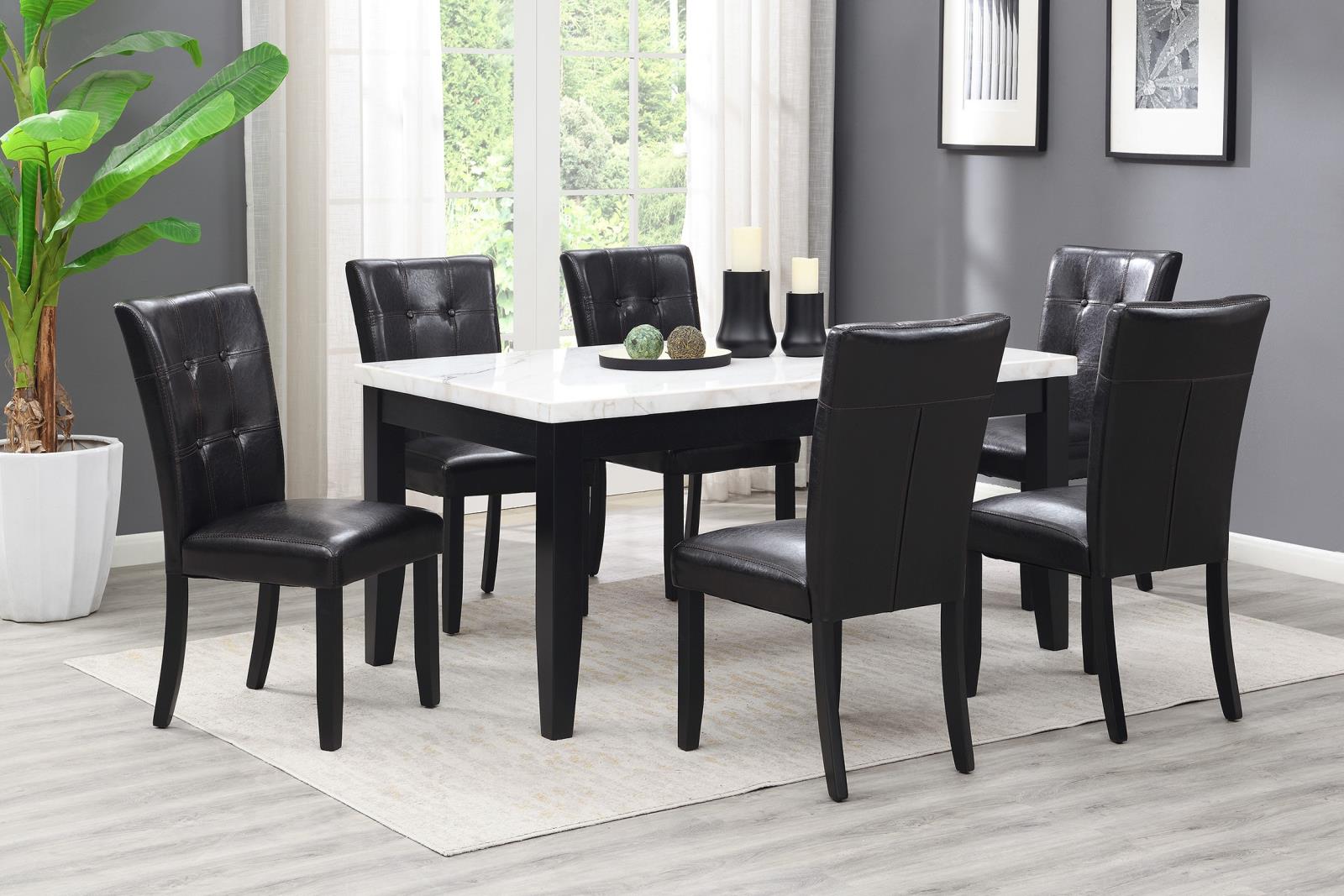 Black Dining Table & 4 Chairs (D127)