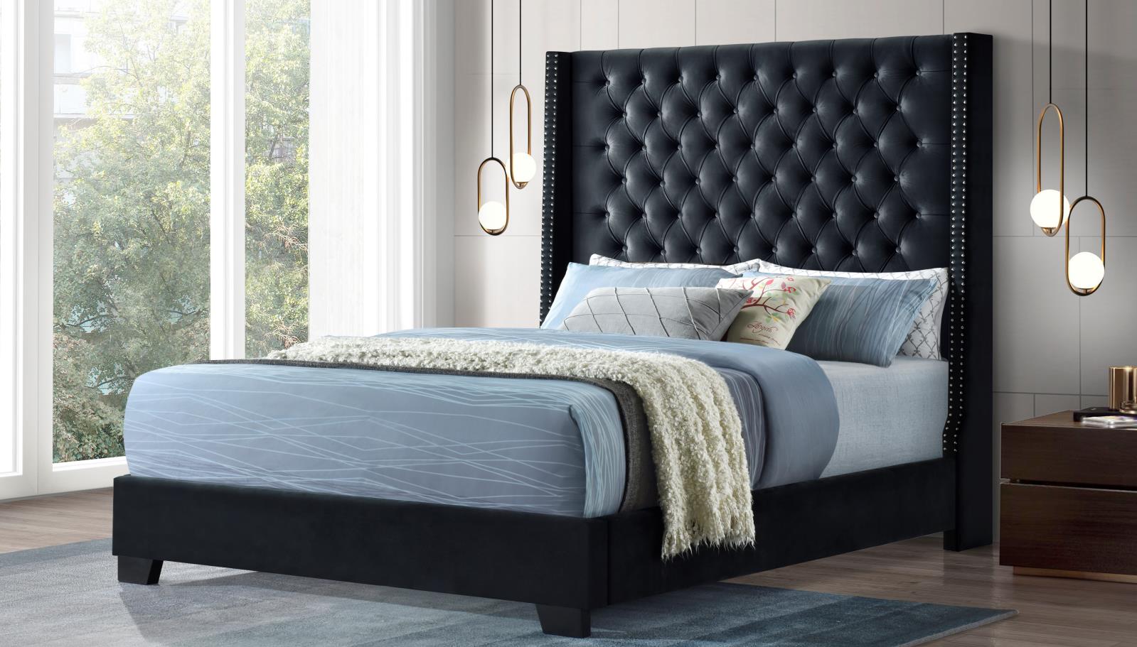 Black Velvet King Bed (B579)