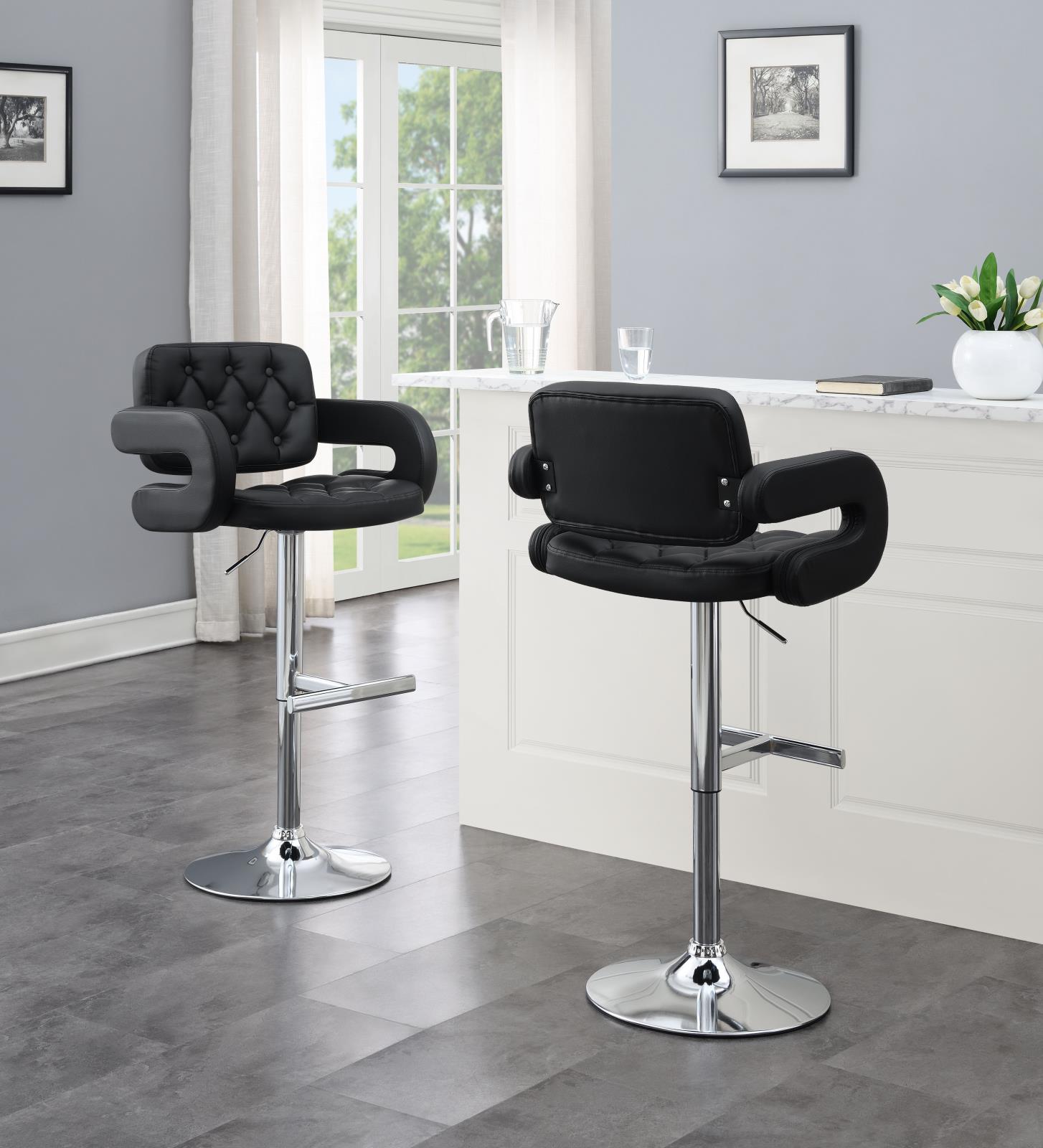 Black Leather PU Bar Stool (ST120)