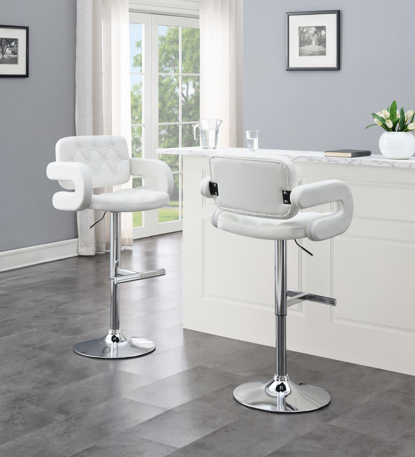 White Leather PU Bar Stool (ST120)