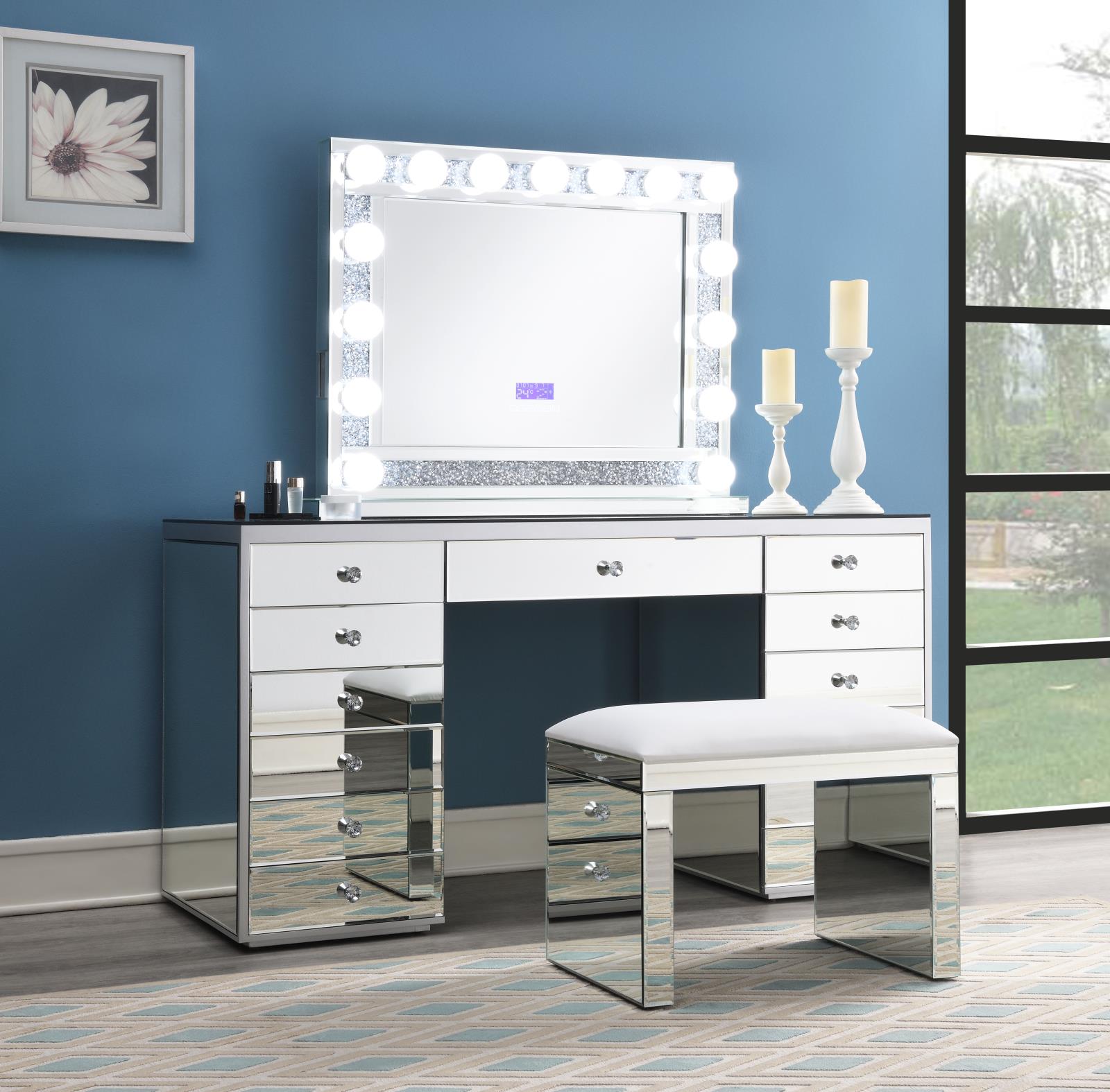 Glamour Vanity Stool (G-317) — view 2