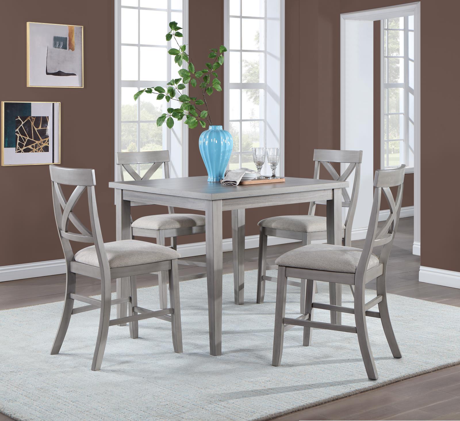 Gray Square Counter Height Table (D165)