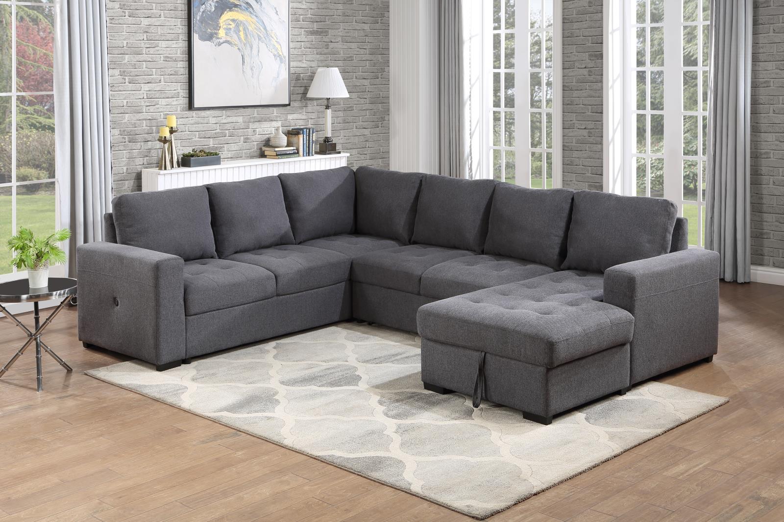 Gray 3-Piece Sectional (U277) — view 3