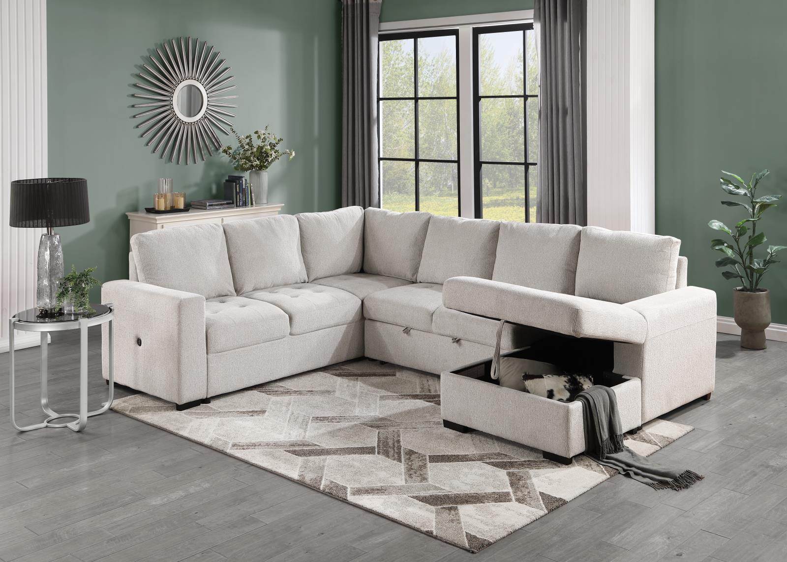 Linen 3-Piece Sectional (U278) — view 2