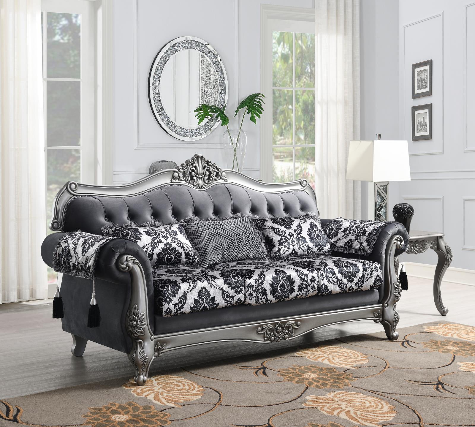 Traditional Gray Loveseat (U206)