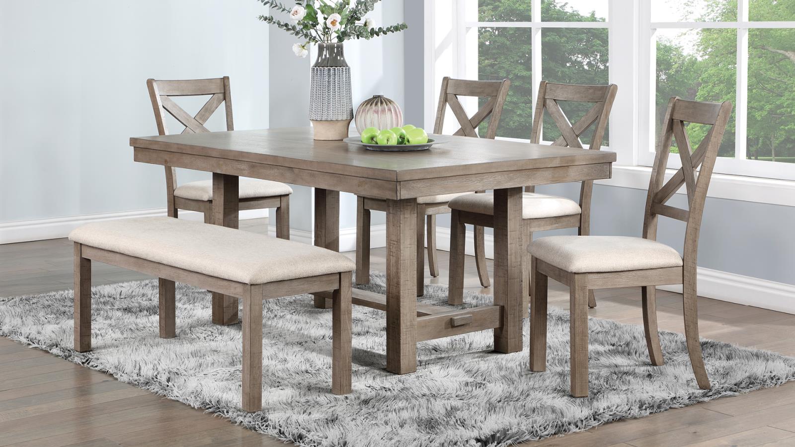 Gray Dining Bench (D112) — view 2
