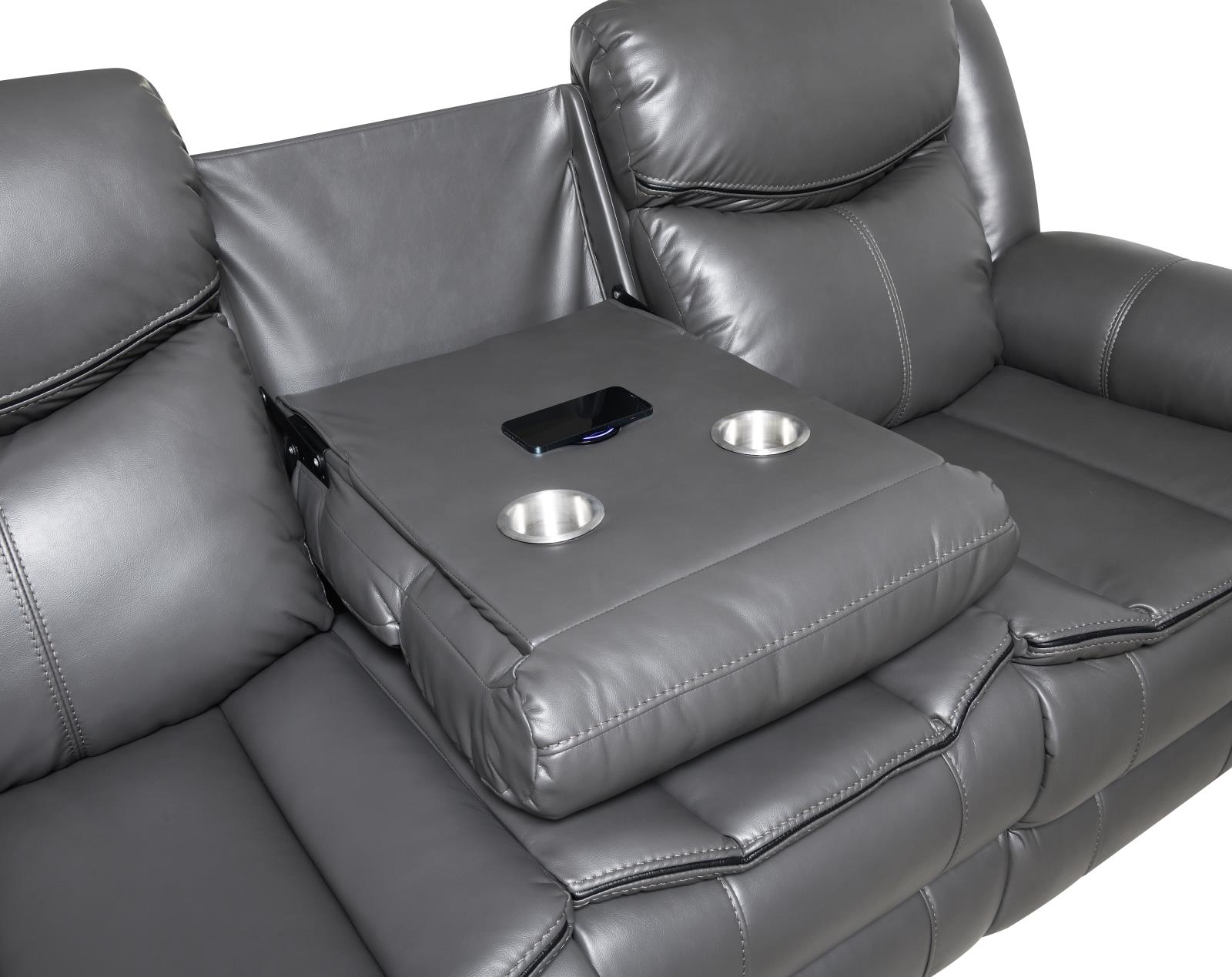 Gray Power Reclining Sofa & Loveseat (U101) — view 7