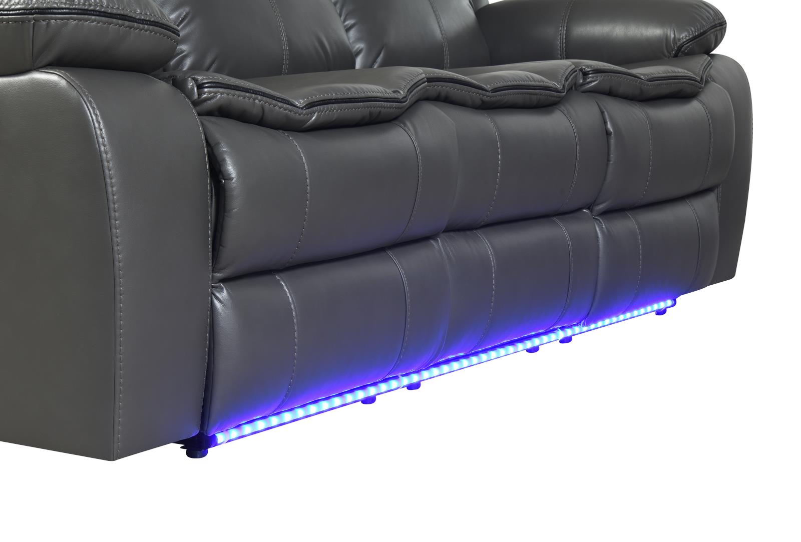 Gray Power Reclining Sofa & Loveseat (U101) — view 6