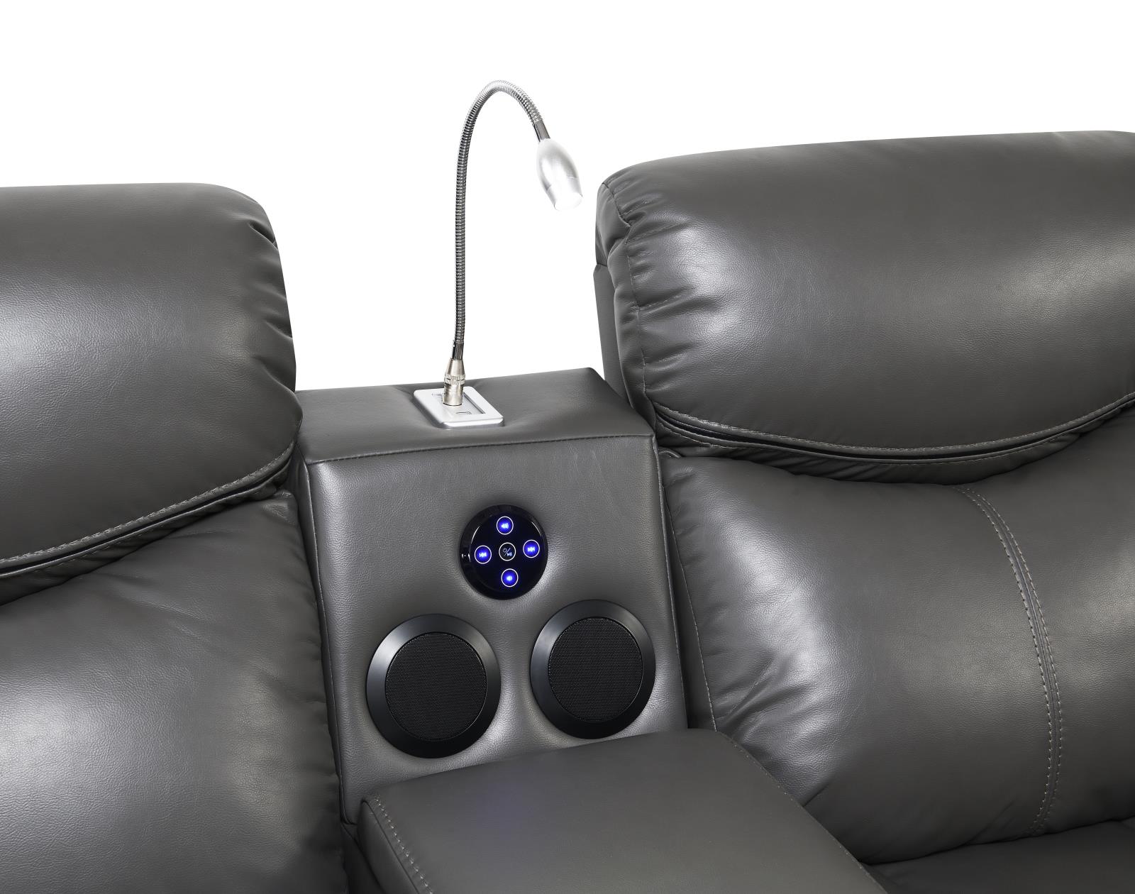 Gray Power Reclining Sofa & Loveseat (U101) — view 4