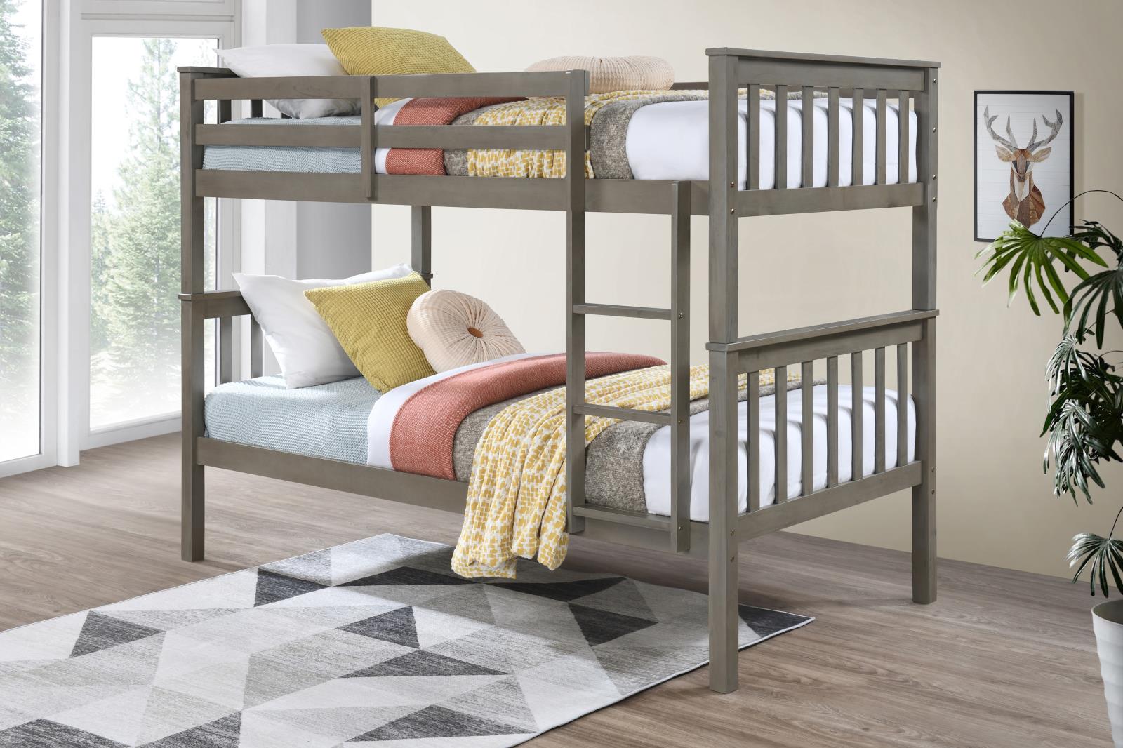 Light Gray Twin/Twin Bunk Bed (S105)