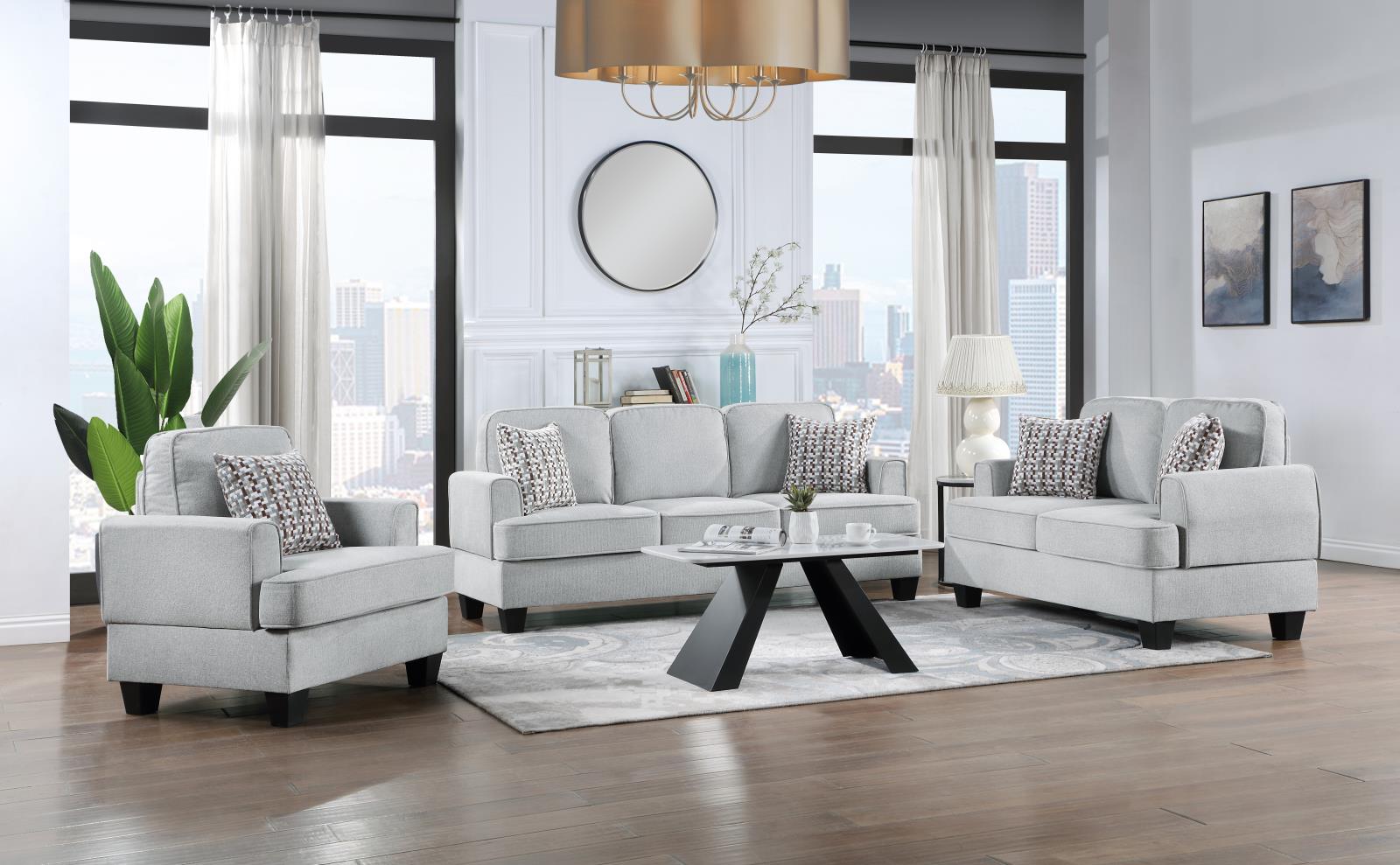 Silver Sofa & Loveseat (U418)