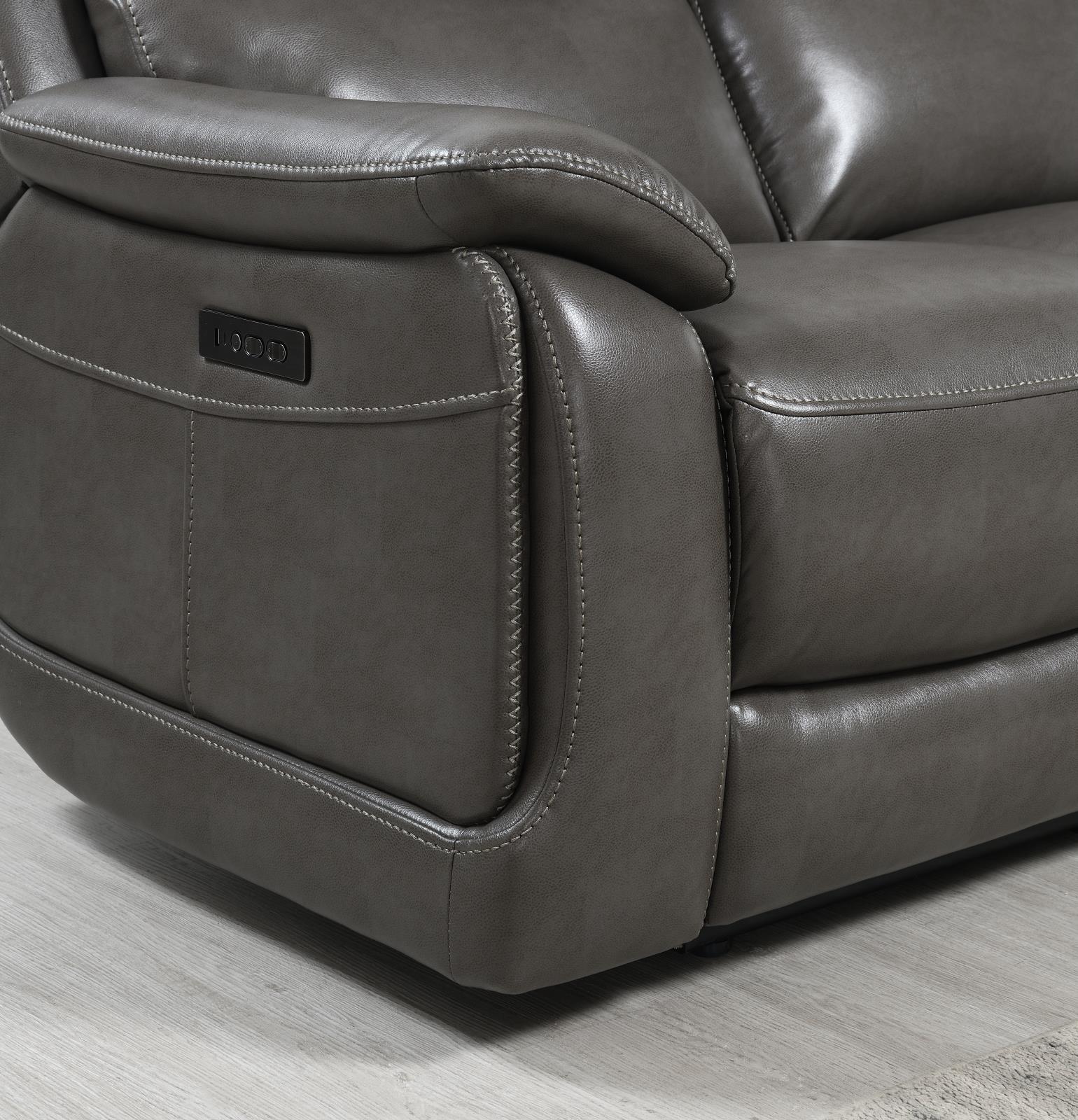 Gray Power Reclining Sofa & Loveseat (U108) — view 7