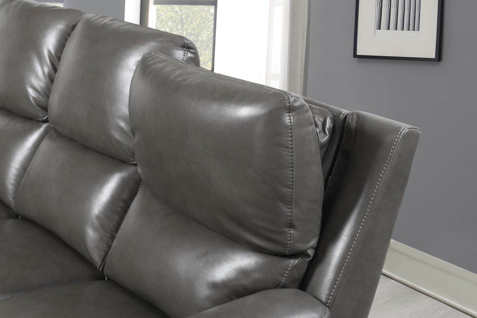 Gray Power Reclining Sofa & Loveseat (U108) — view 5