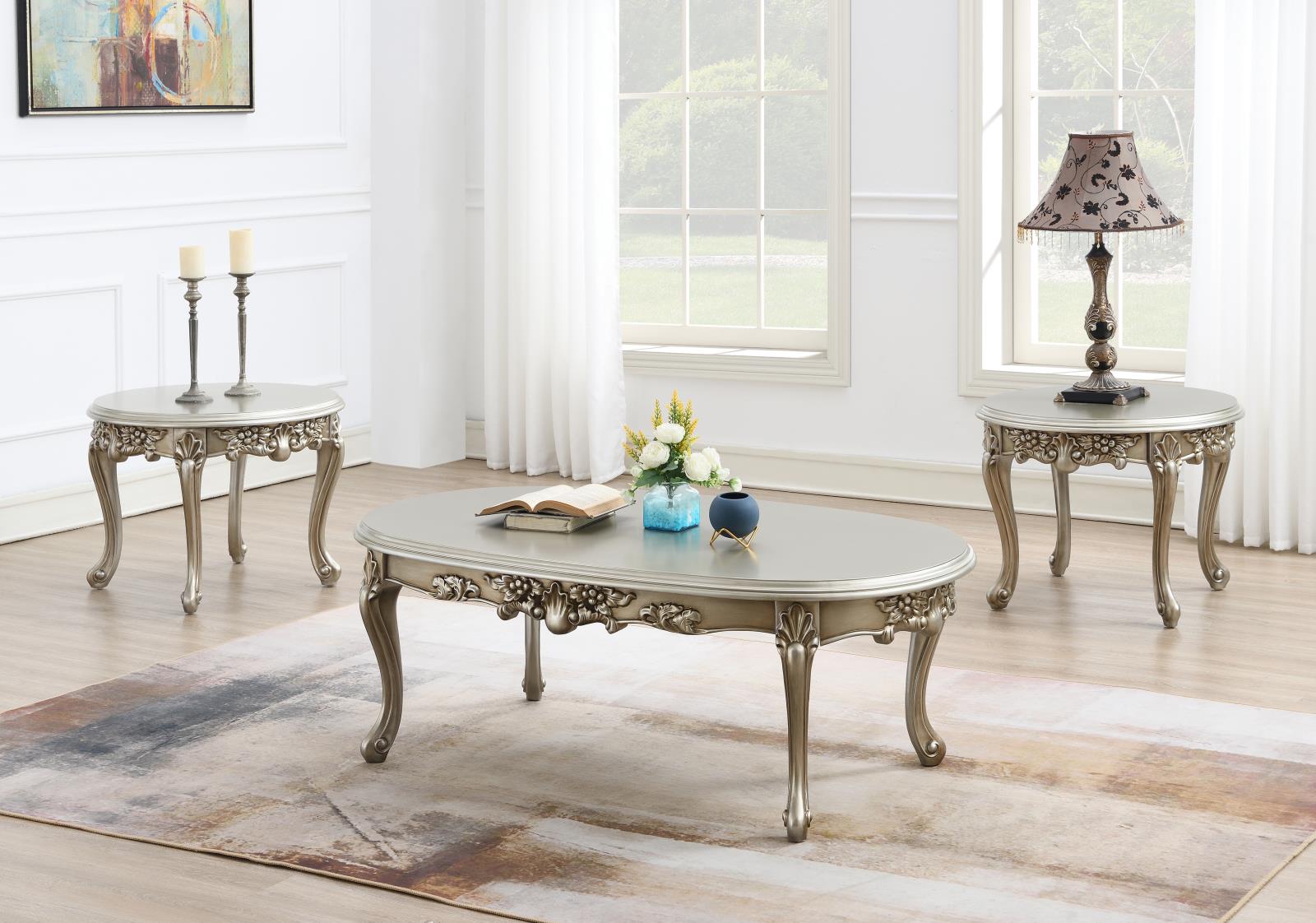 Traditional Champagne End Table (T197) — view 2