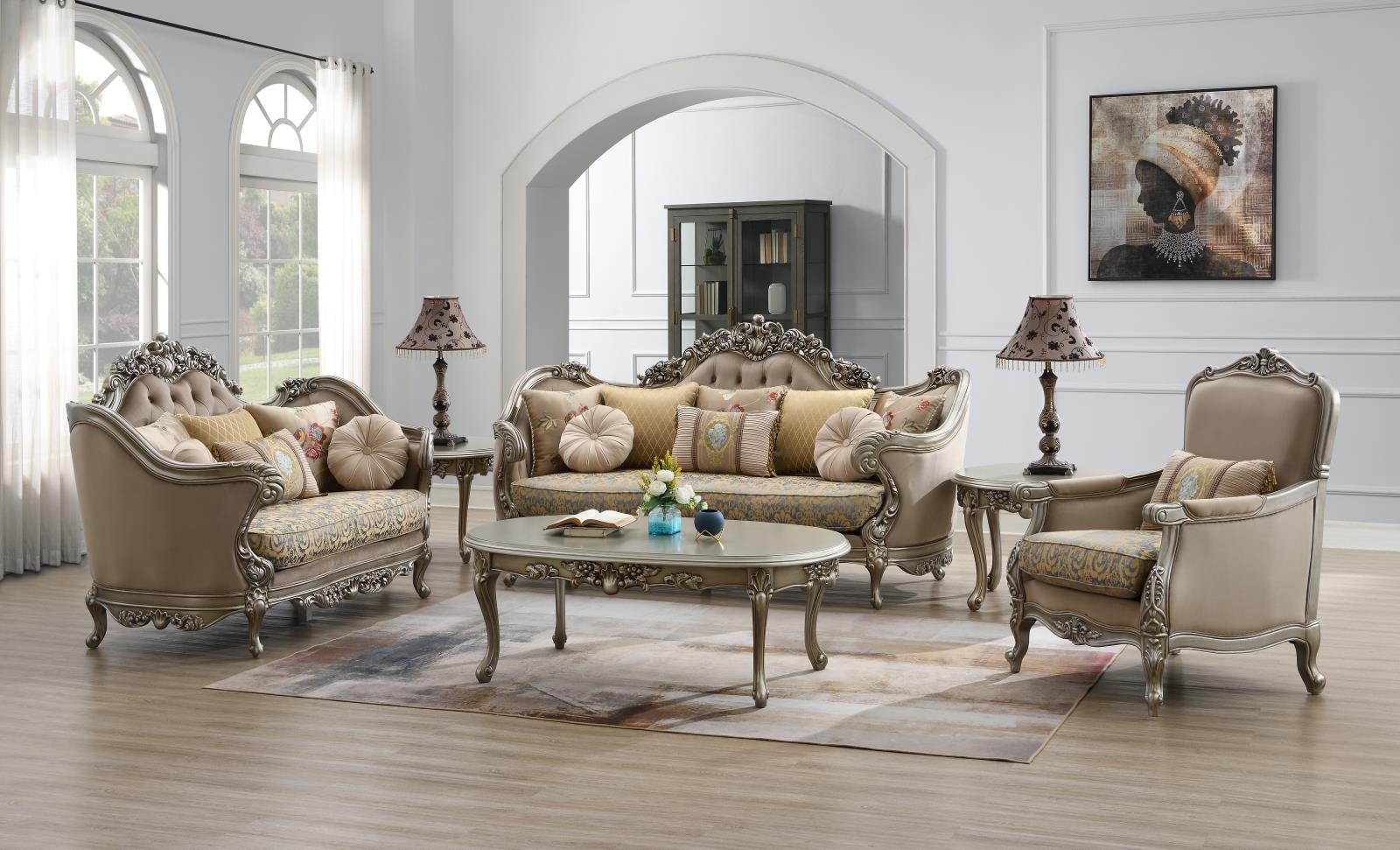 Traditional Champagne End Table (T197) — view 3