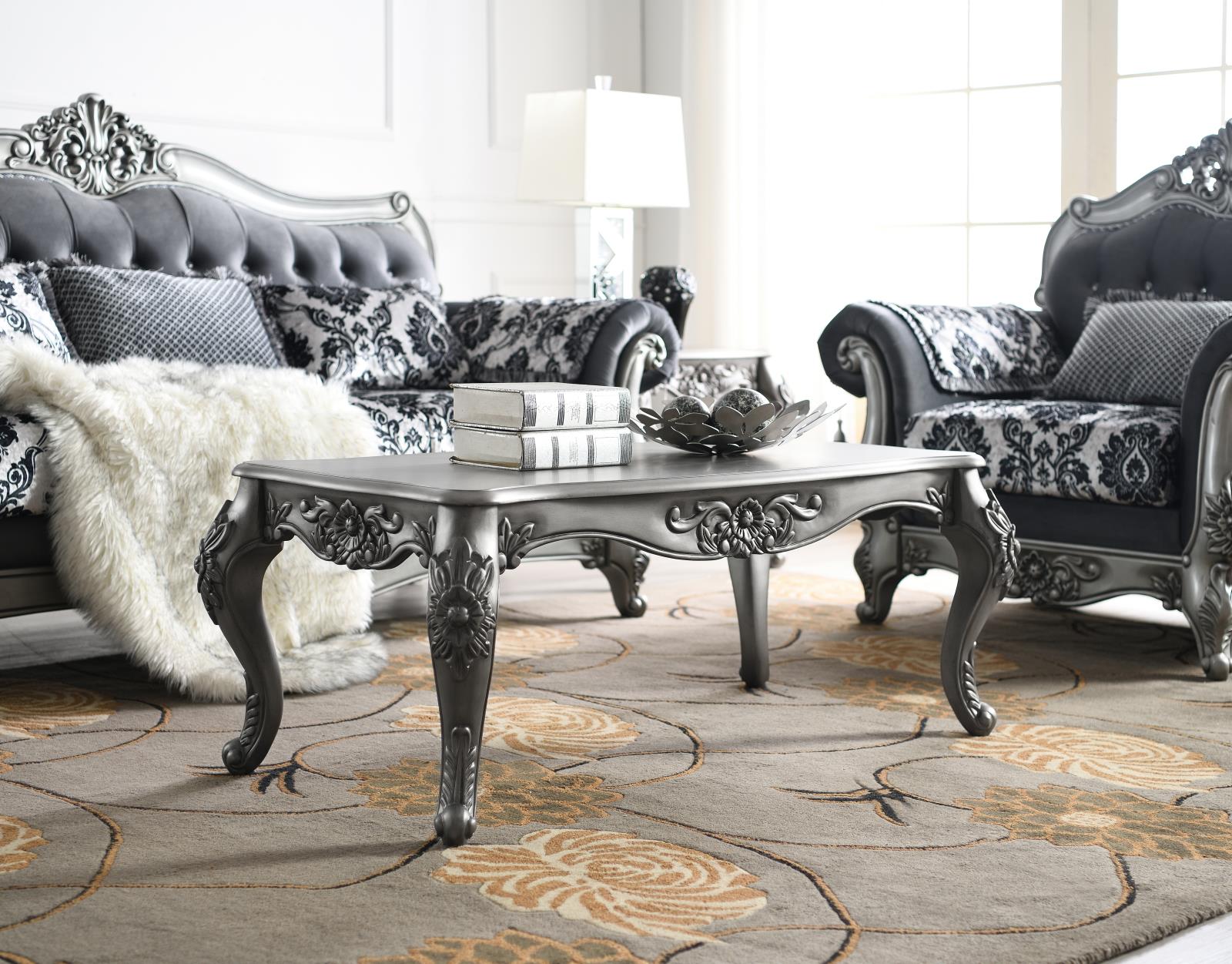 Gray Coffee Table & 2 End Tables (T206) — view 3