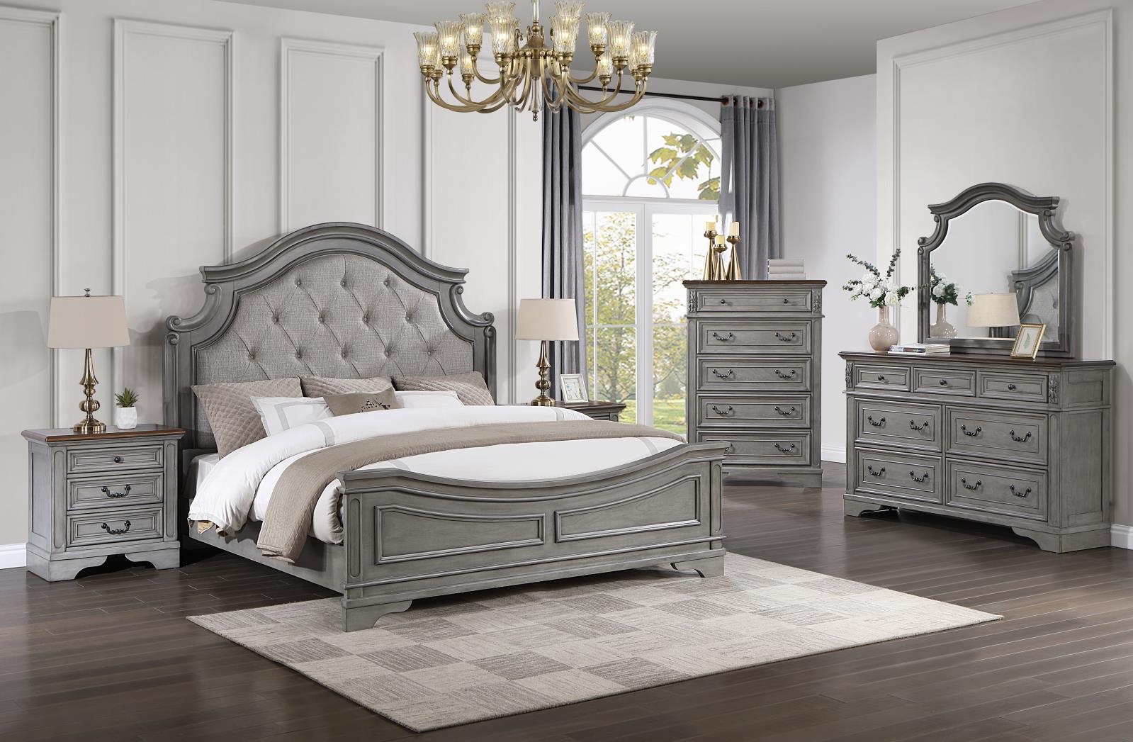 Gray Rustic King Bed (B112) — view 2