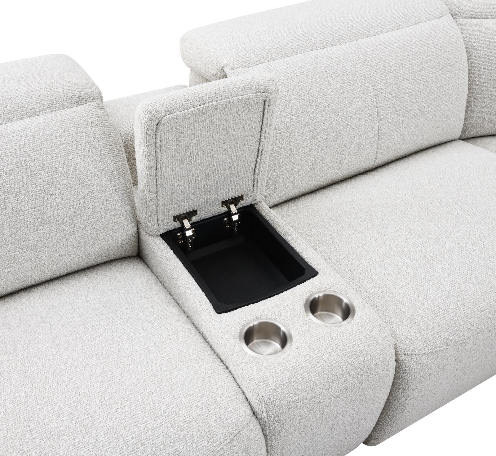 6-Piece Beige Power Reclining Sectional with Power Headrest (U15) — view 2