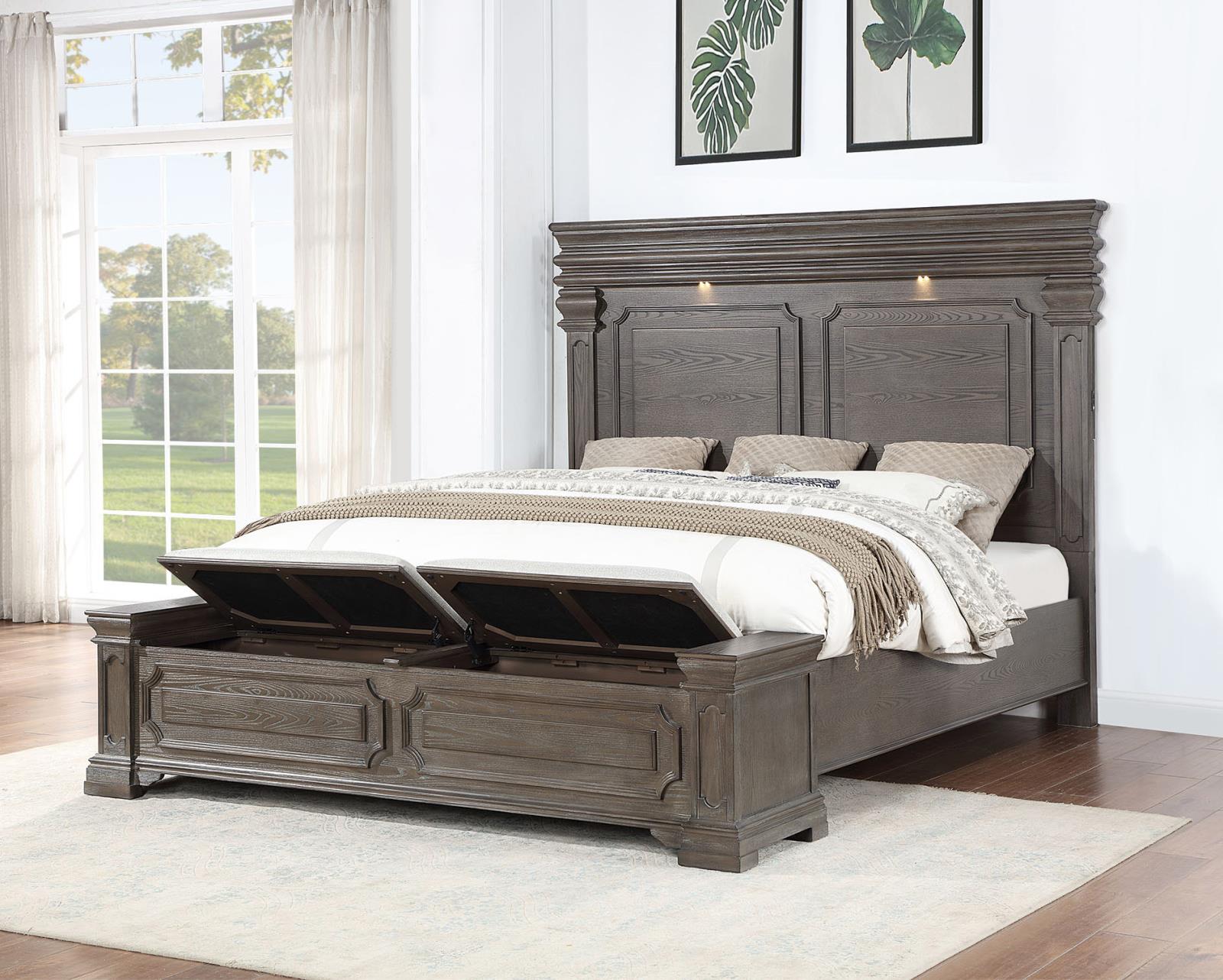 Dark Gray King Bed (B067) — view 5