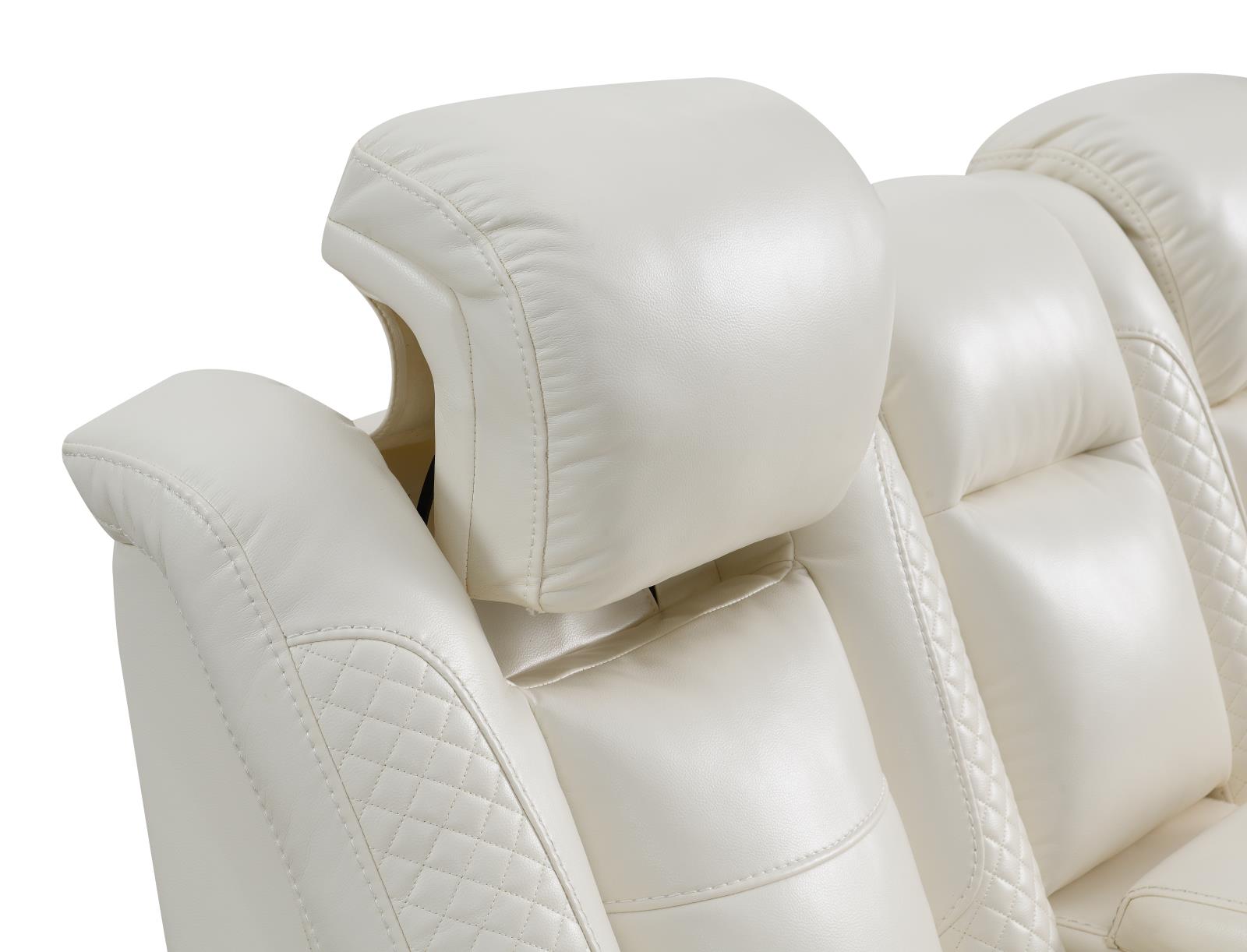 White Power Reclining Sofa, Loveseat & Chair (U94) — view 11