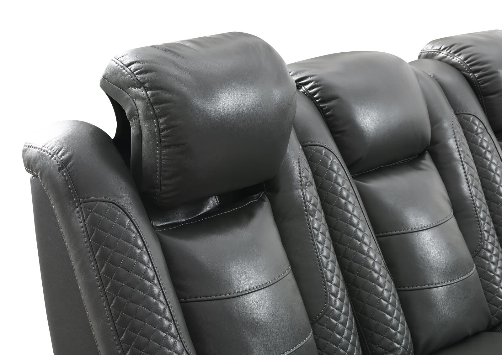 Gray Power Reclining Sofa & Loveseat (U93) — view 10