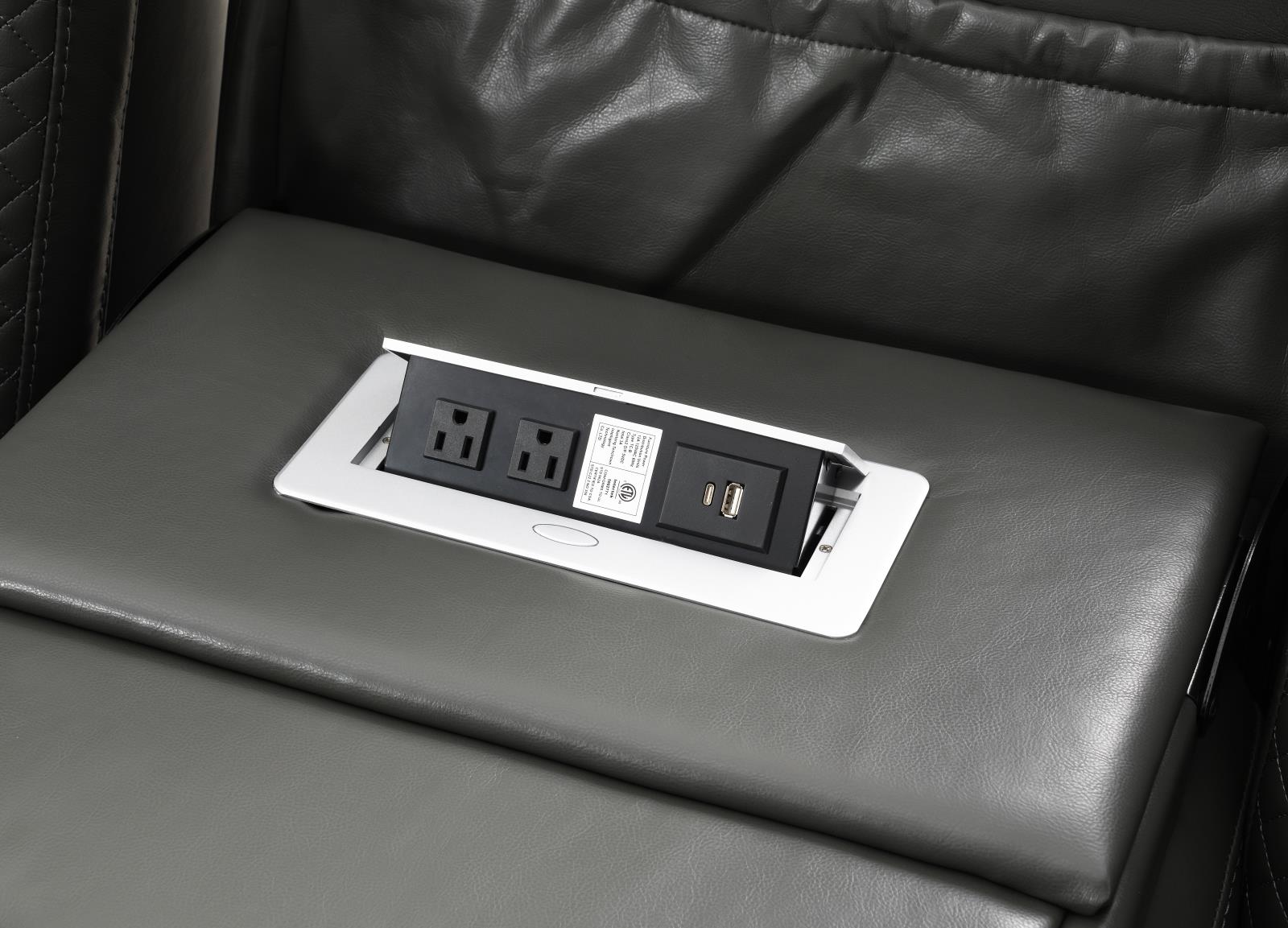Gray Power Reclining Sofa & Loveseat (U93) — view 7