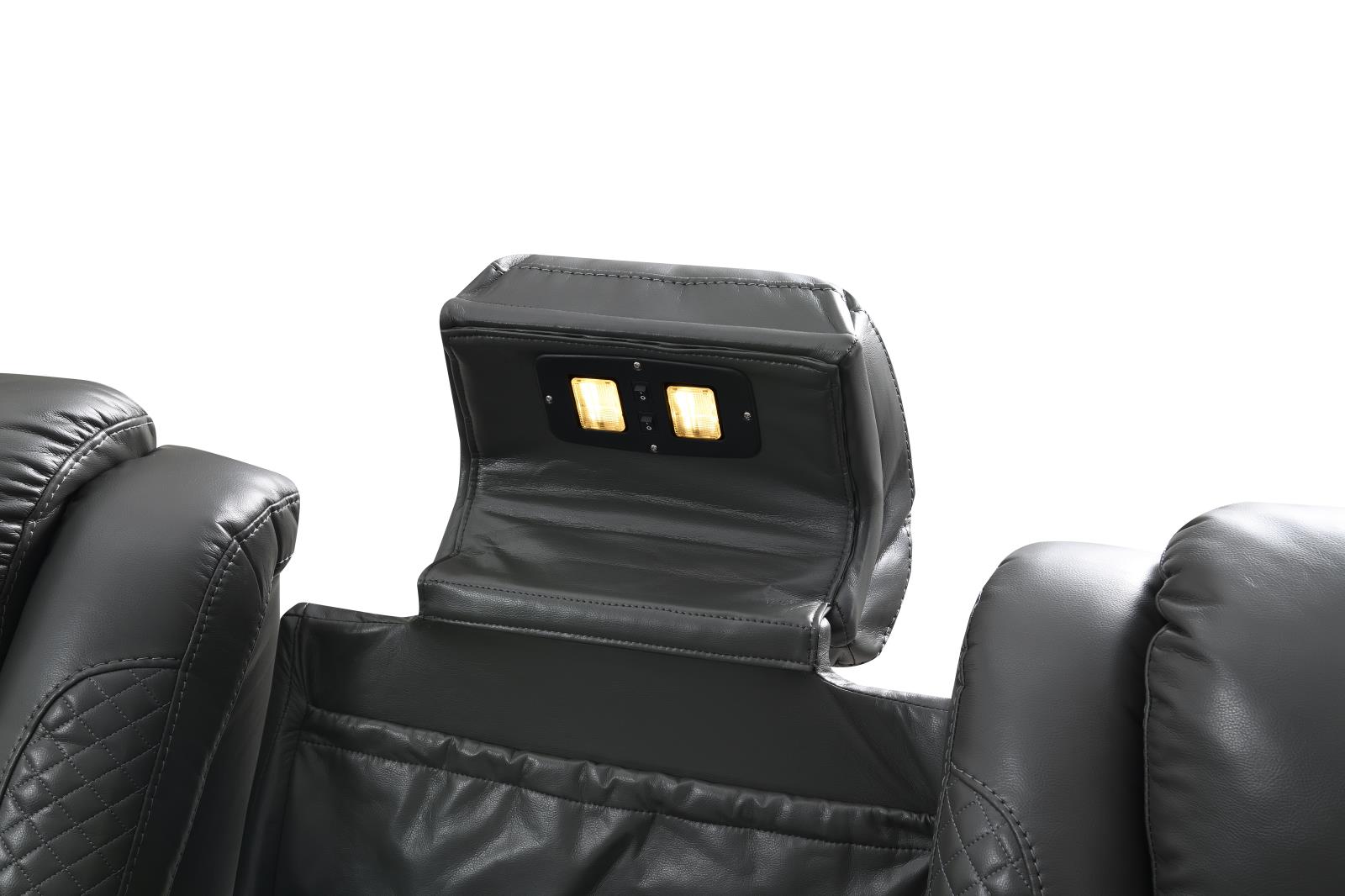 Gray Power Reclining Sofa & Loveseat (U93) — view 12