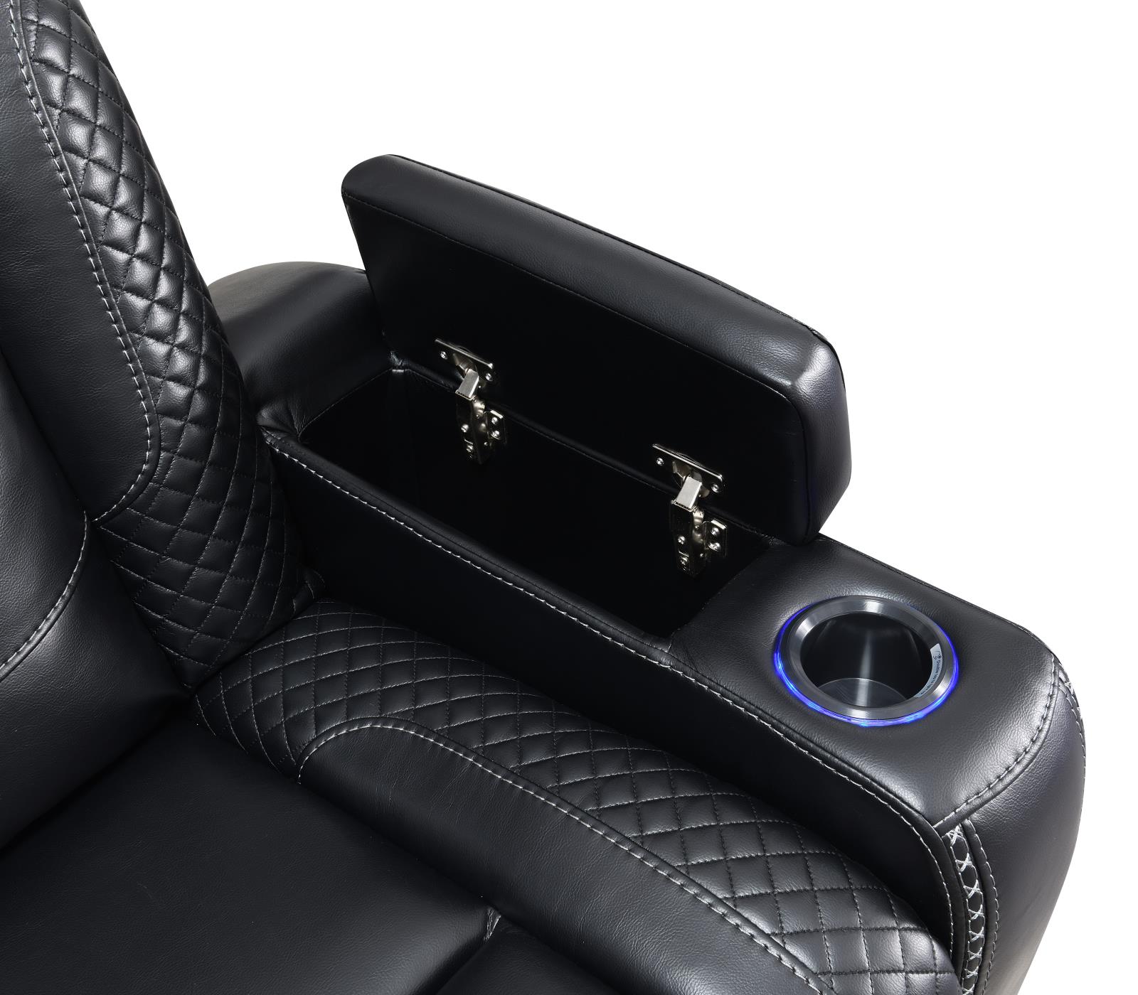 Black LED Power Reclining Chair with Power Headrest (U92) — view 8